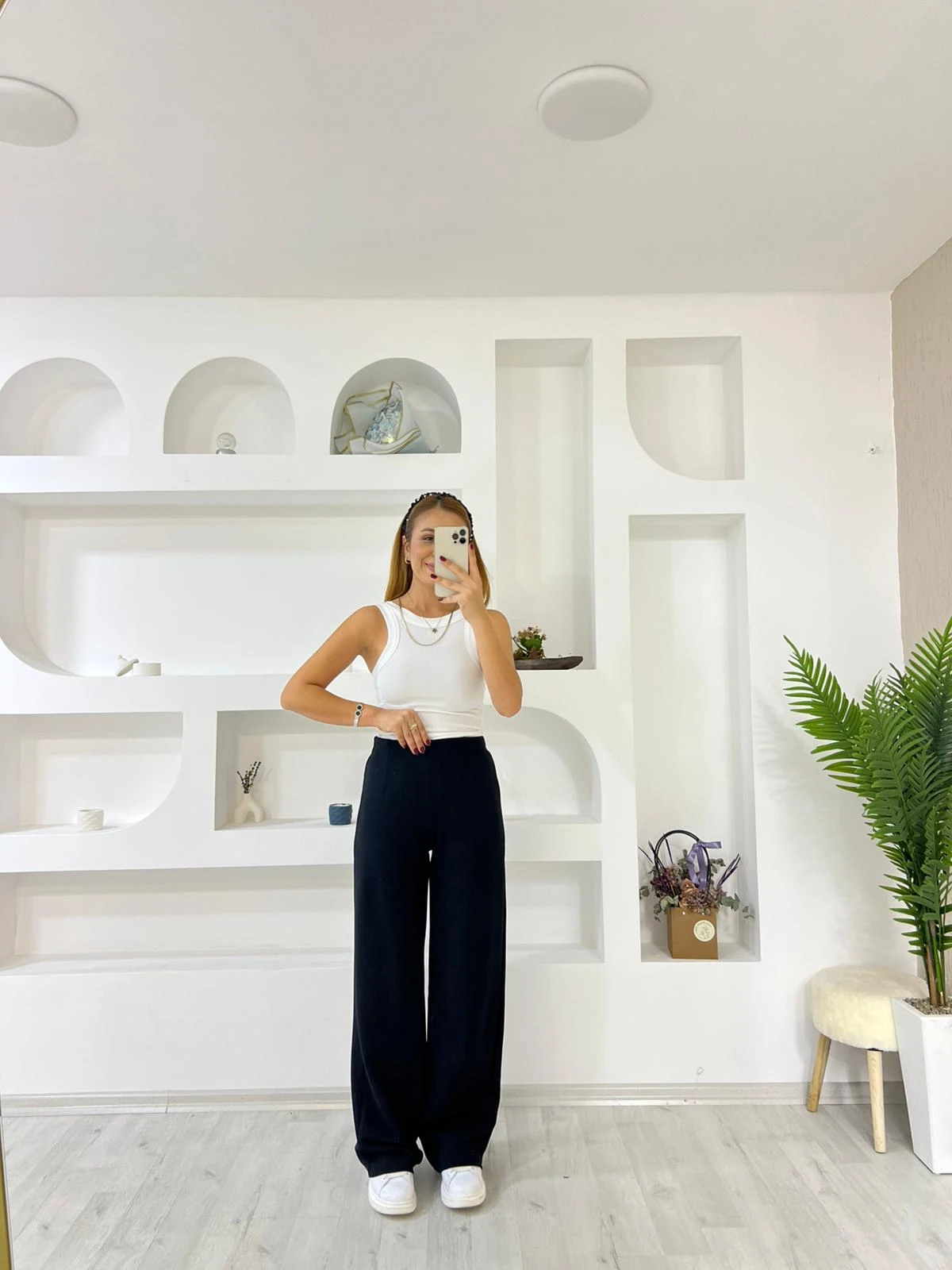 Kemersiz Palozzo Pantolon - Lacivert