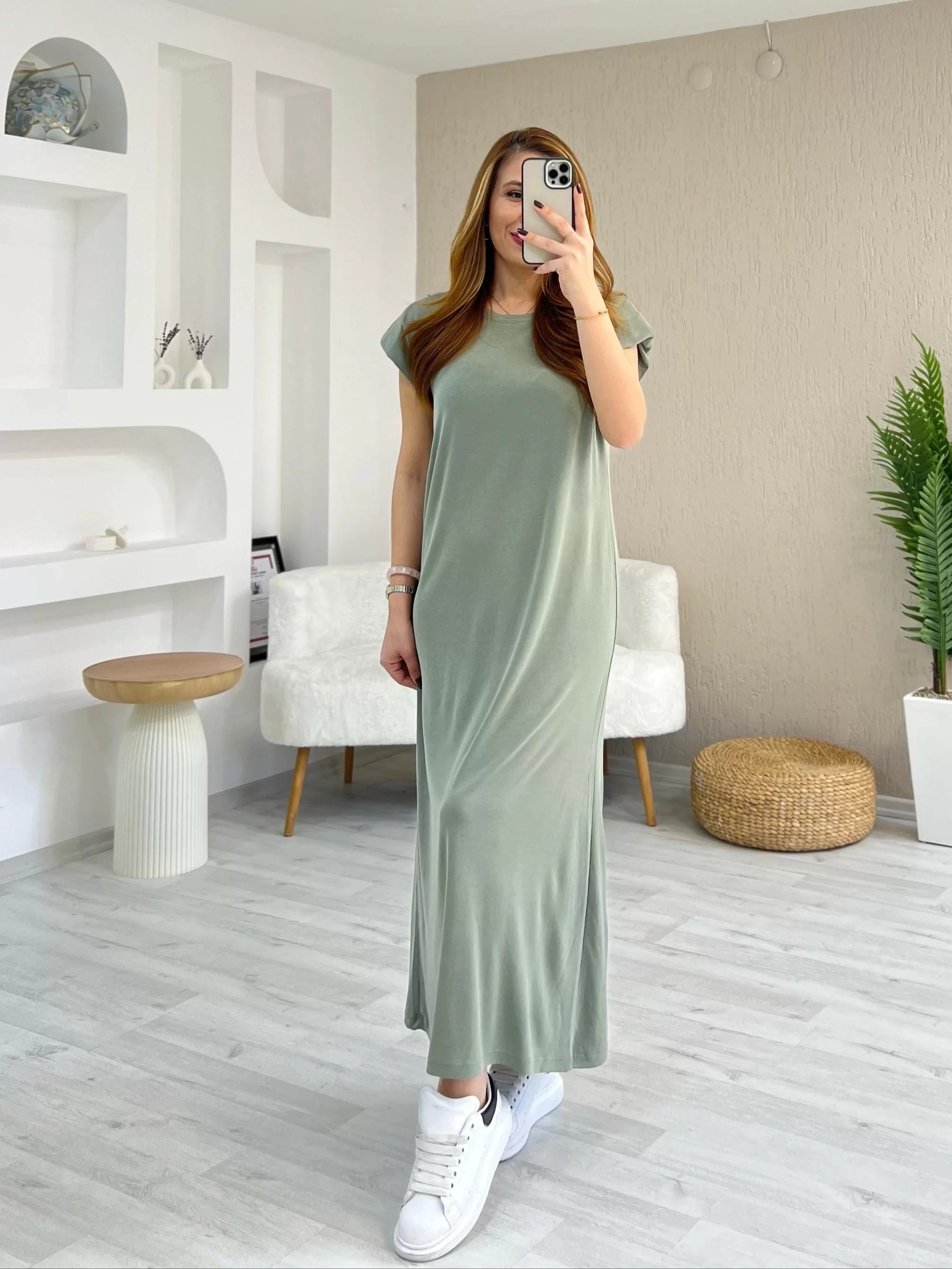 Oysho Vatkalı Pike Elbise Mint Yeşili