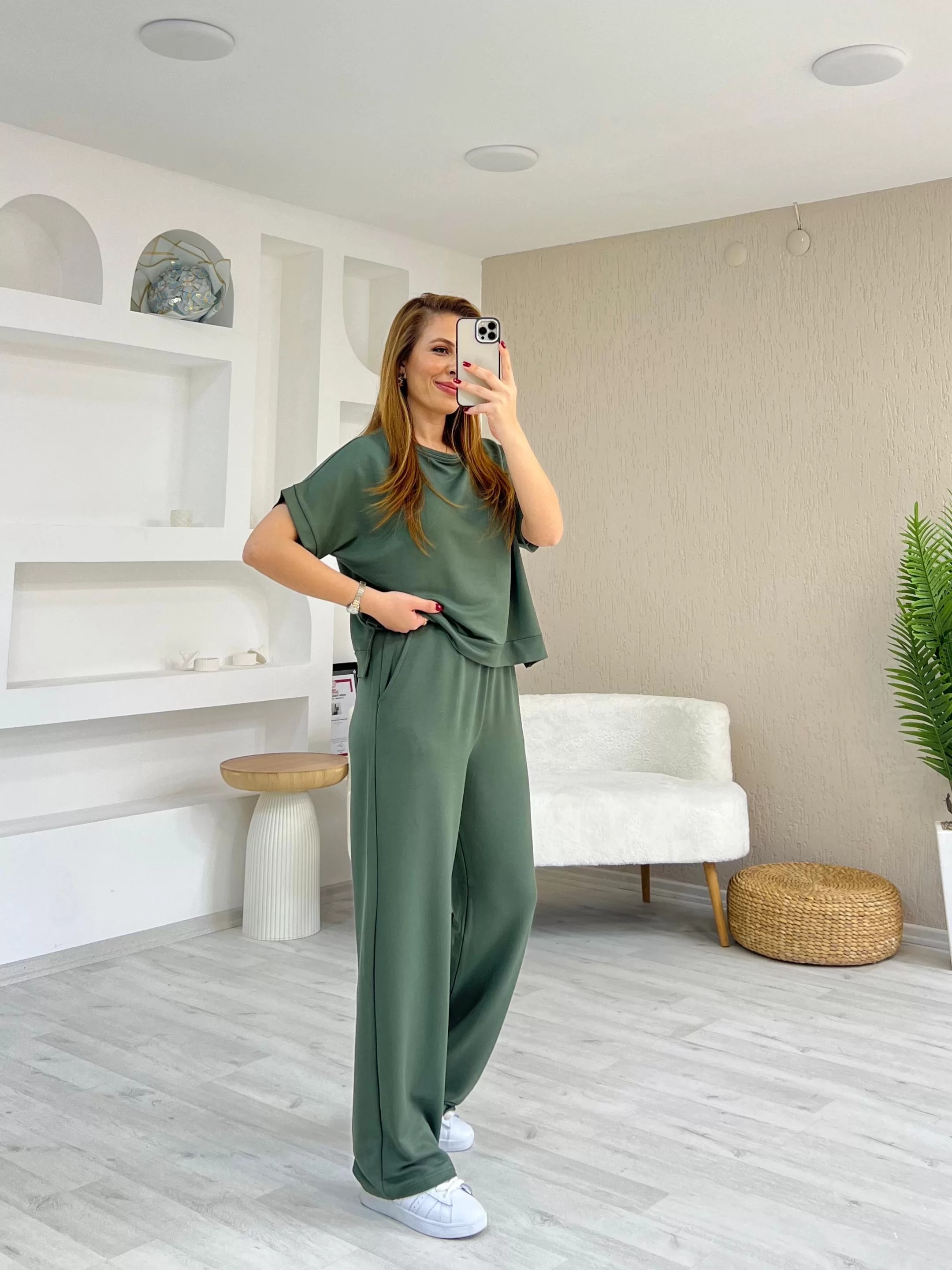 Kısa Kollu Modal Yeşil Takım