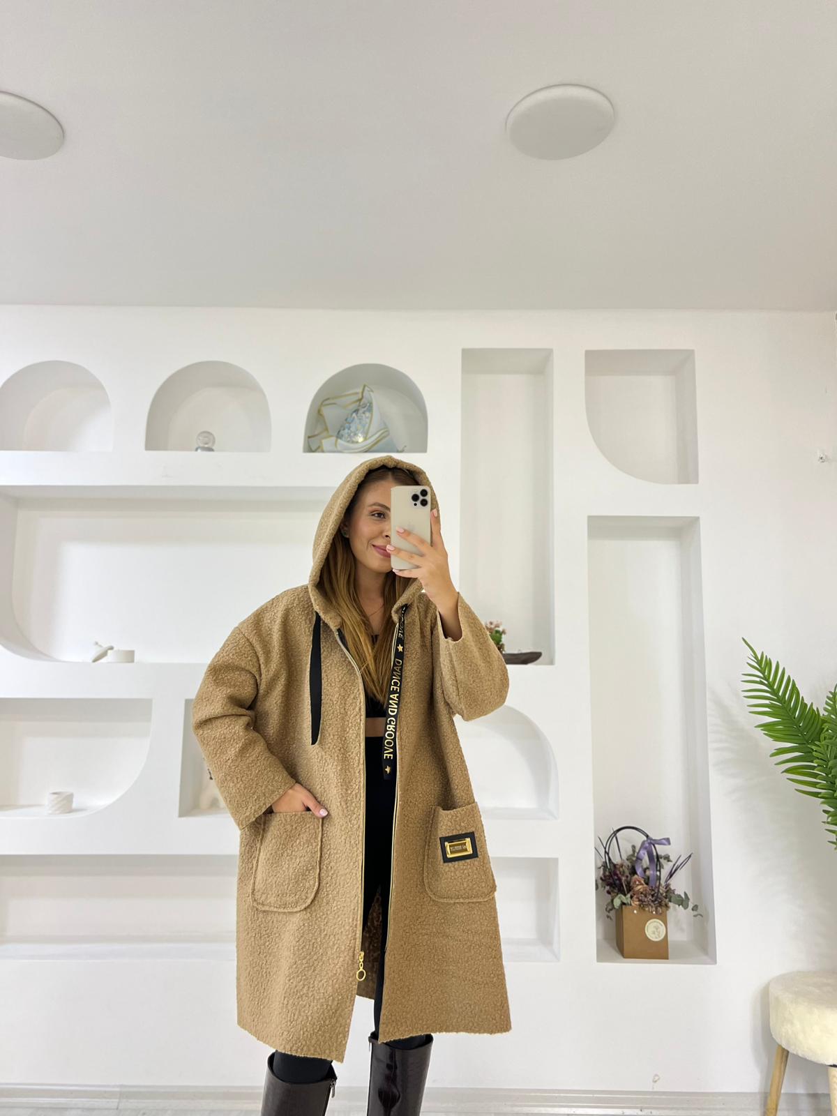 ZR Uzun Fermuarlı Buklet Ceket