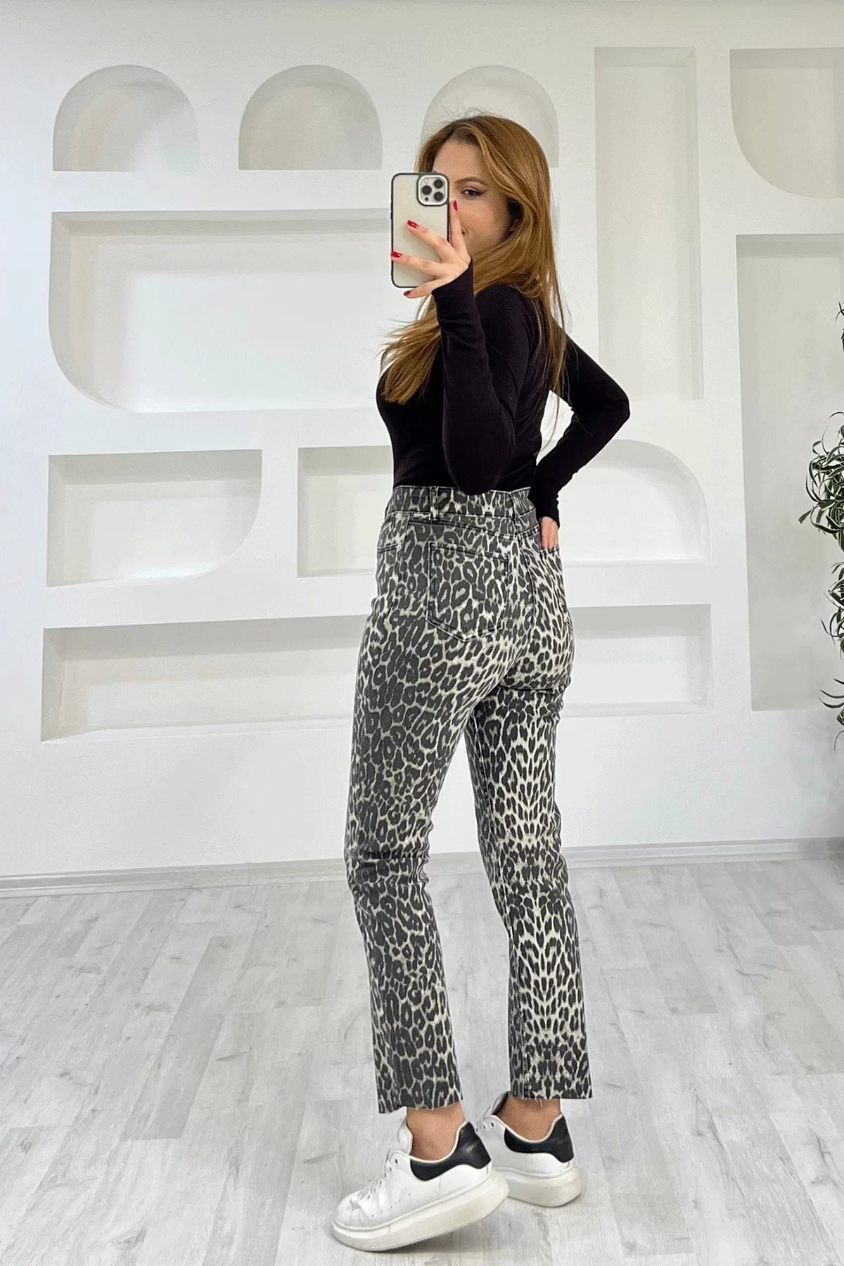 Leopar Siyah Pantolon