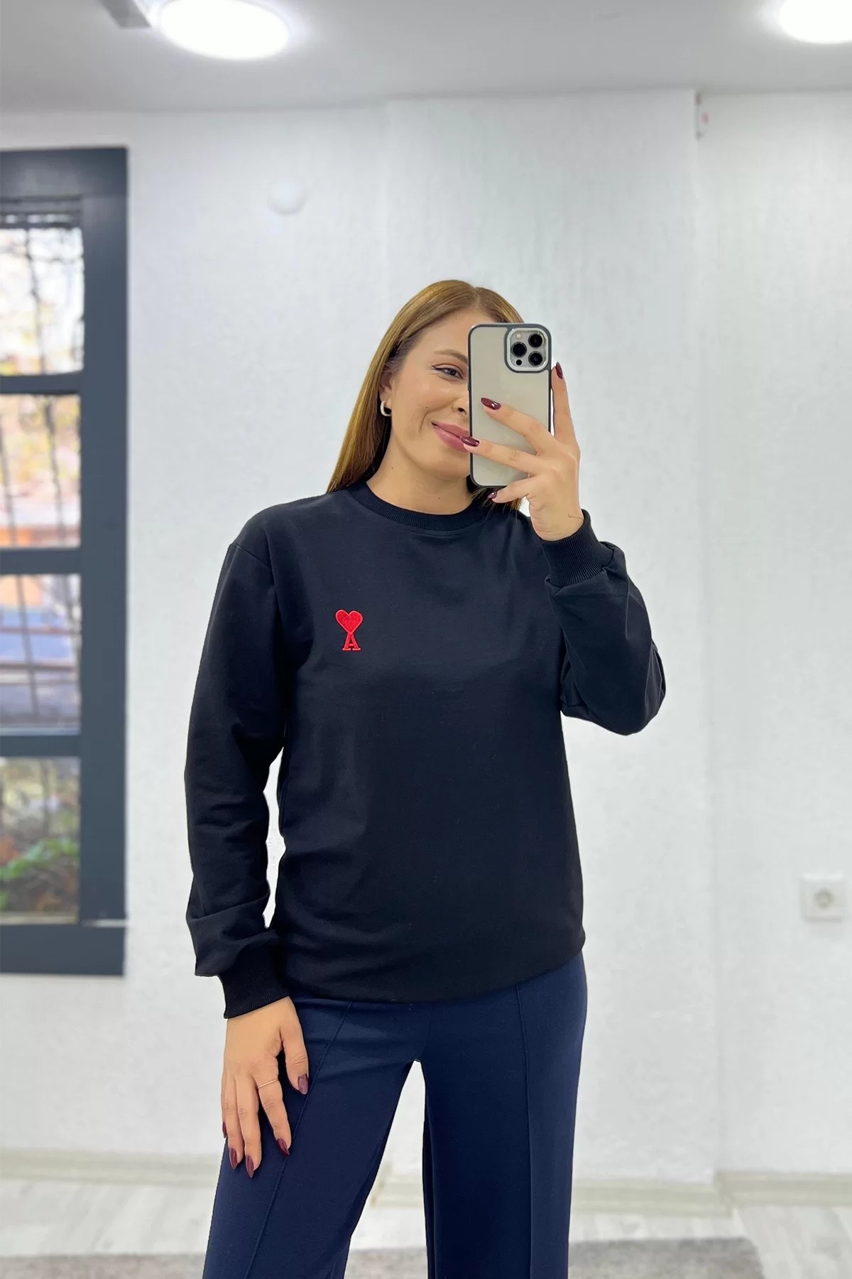 Ami LOGO Siyah Sweatshirt
