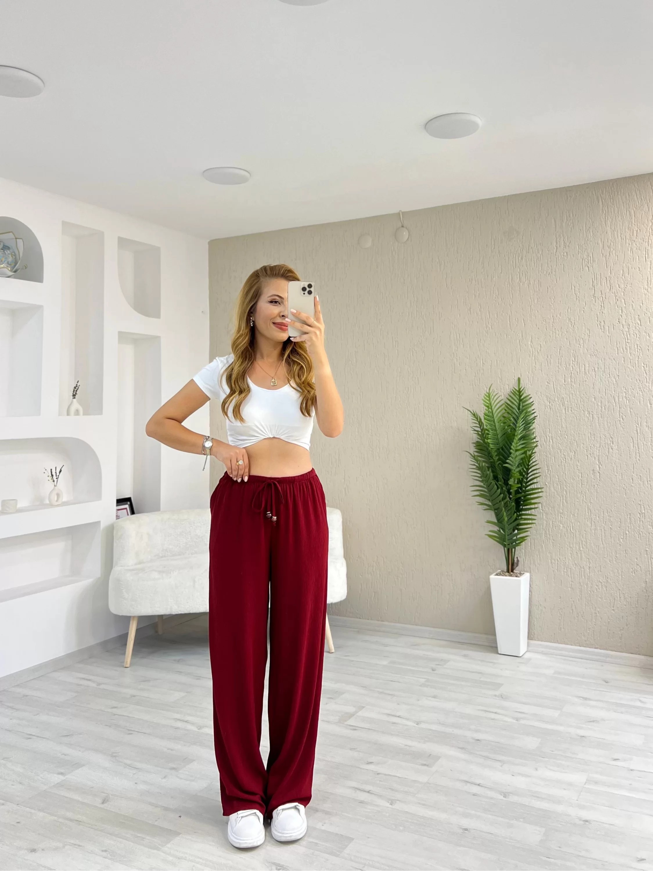 Orjinal ZR Model Dokuma Bürümcük İnce Kemer Pantolon Bordo