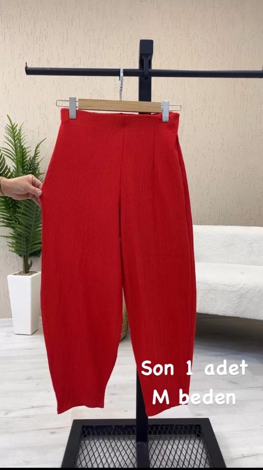 Bürümcük Balon Pantolon Kırmızı