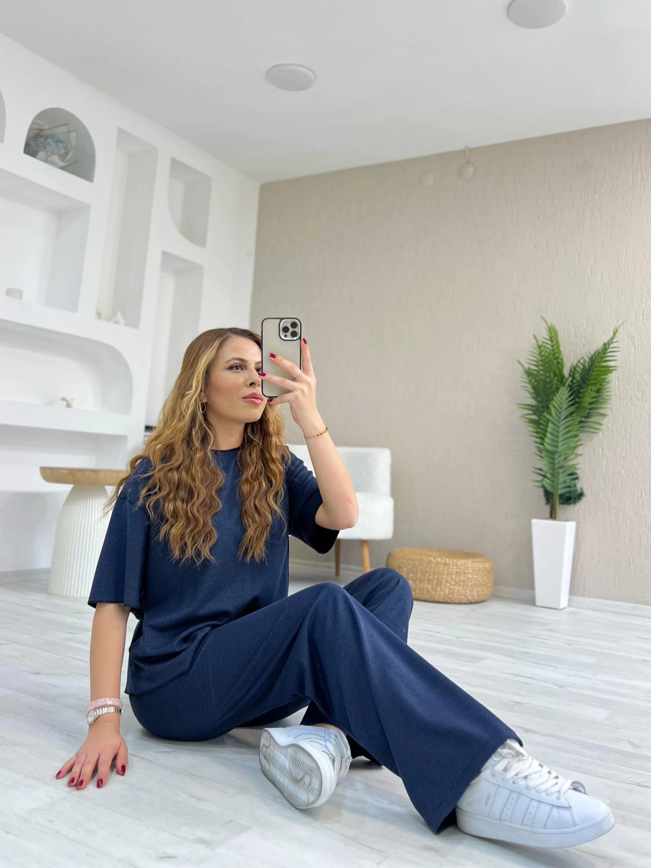 Piti Kareli Zara Takım Lacivert