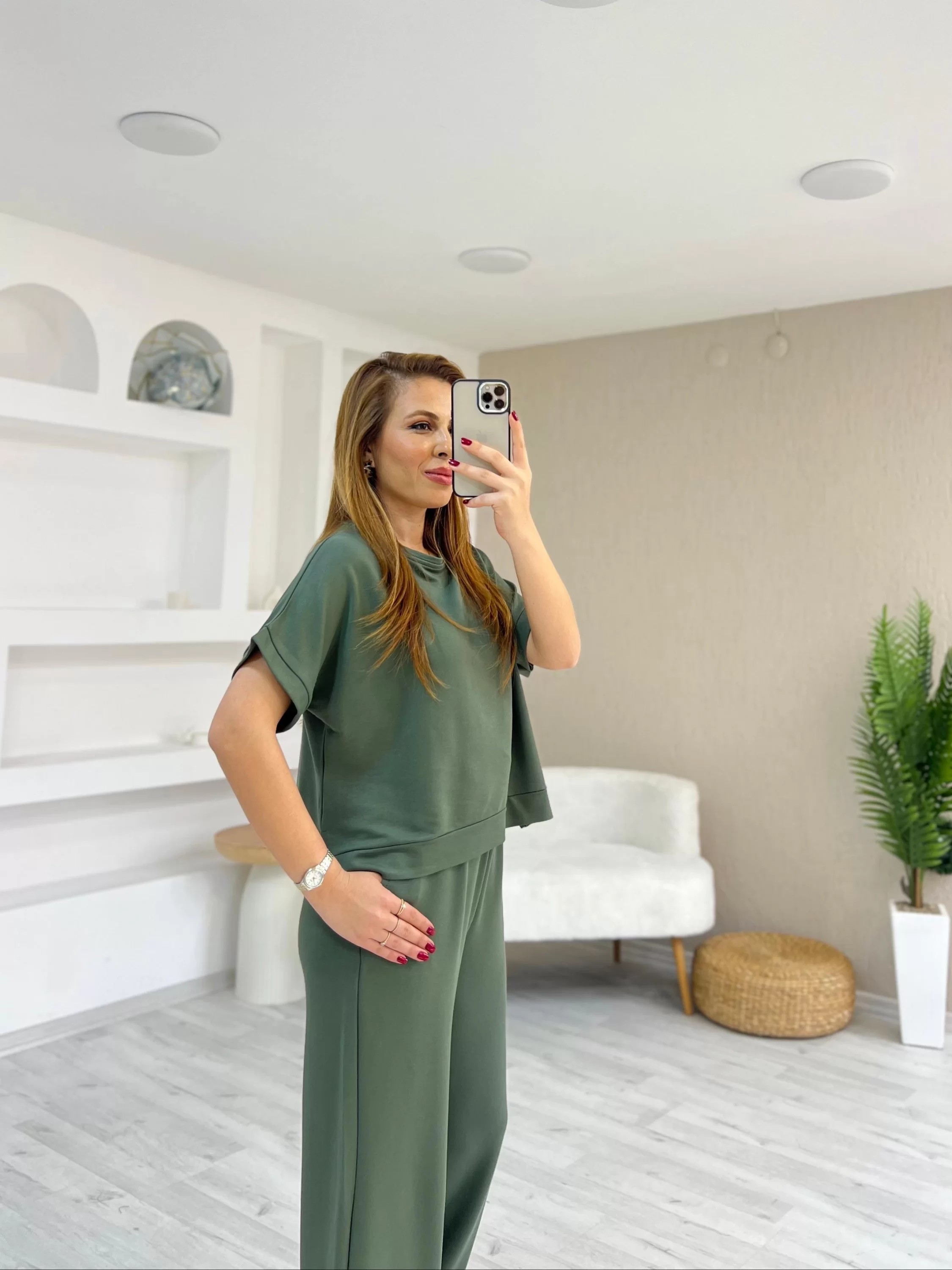Kısa Kollu Modal Yeşil Takım