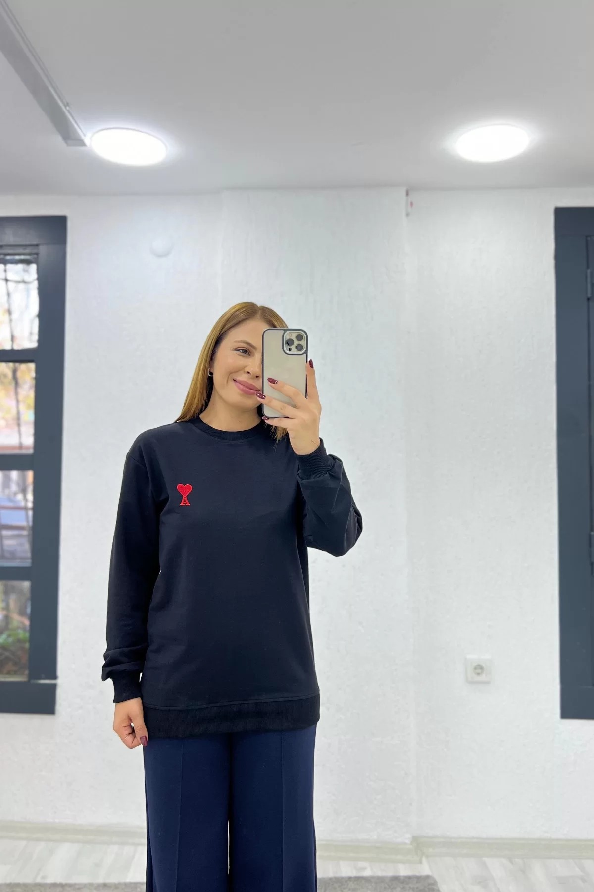 Ami LOGO Siyah Sweatshirt