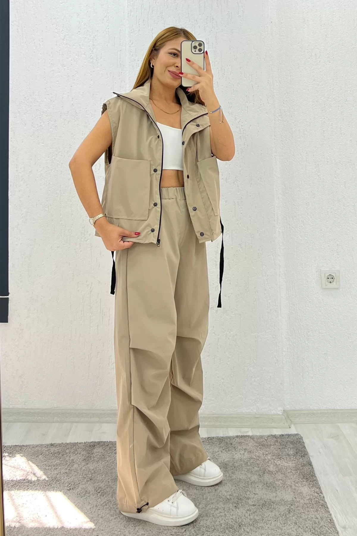 Nova Pantolon Yelek İkili Takım Vizon