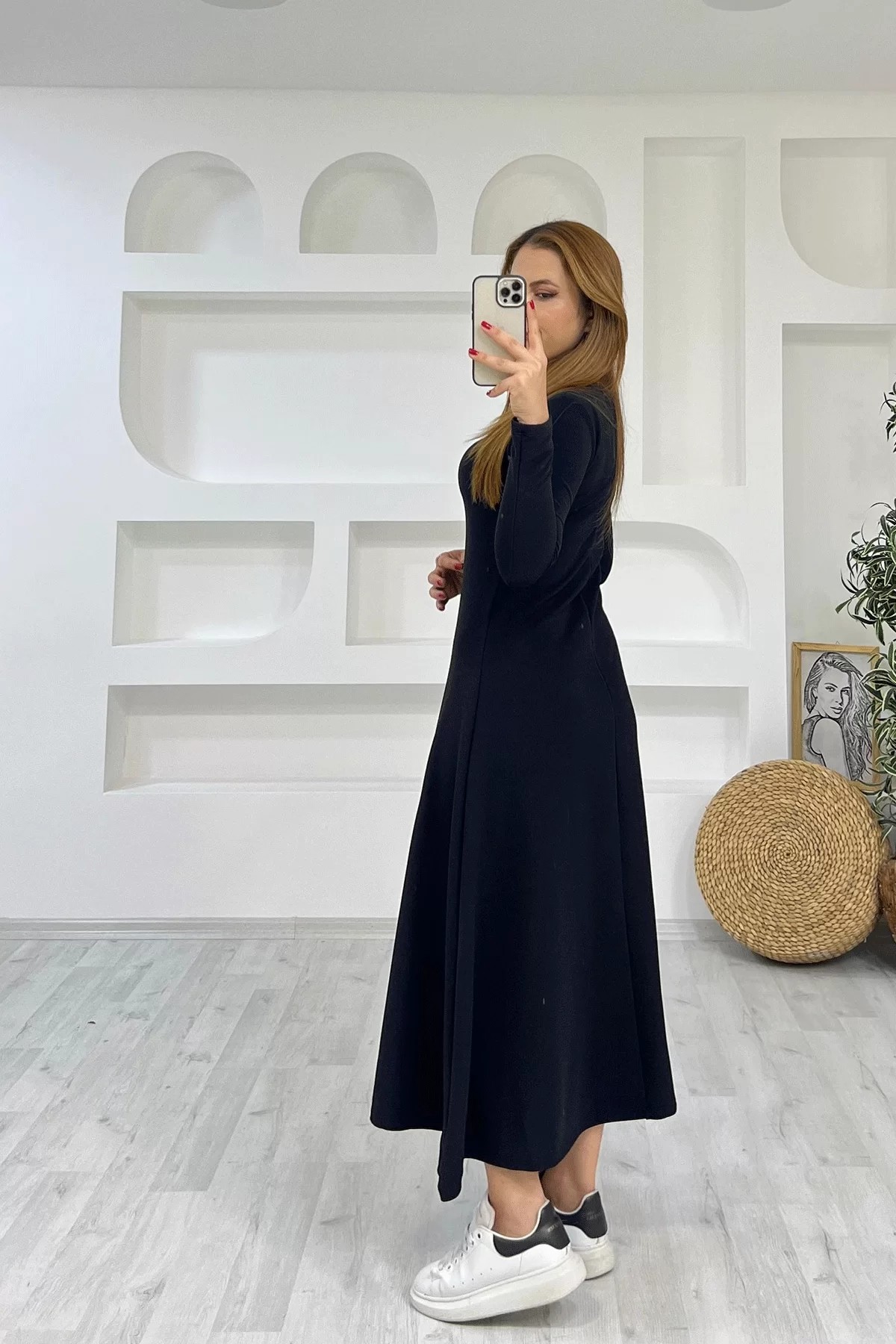 Ottoman Maxi Siyah Elbise