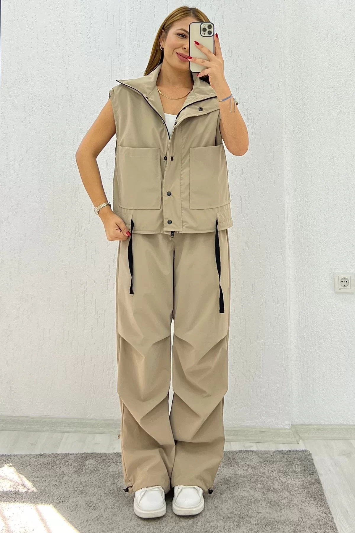 Nova Pantolon Yelek İkili Takım Vizon