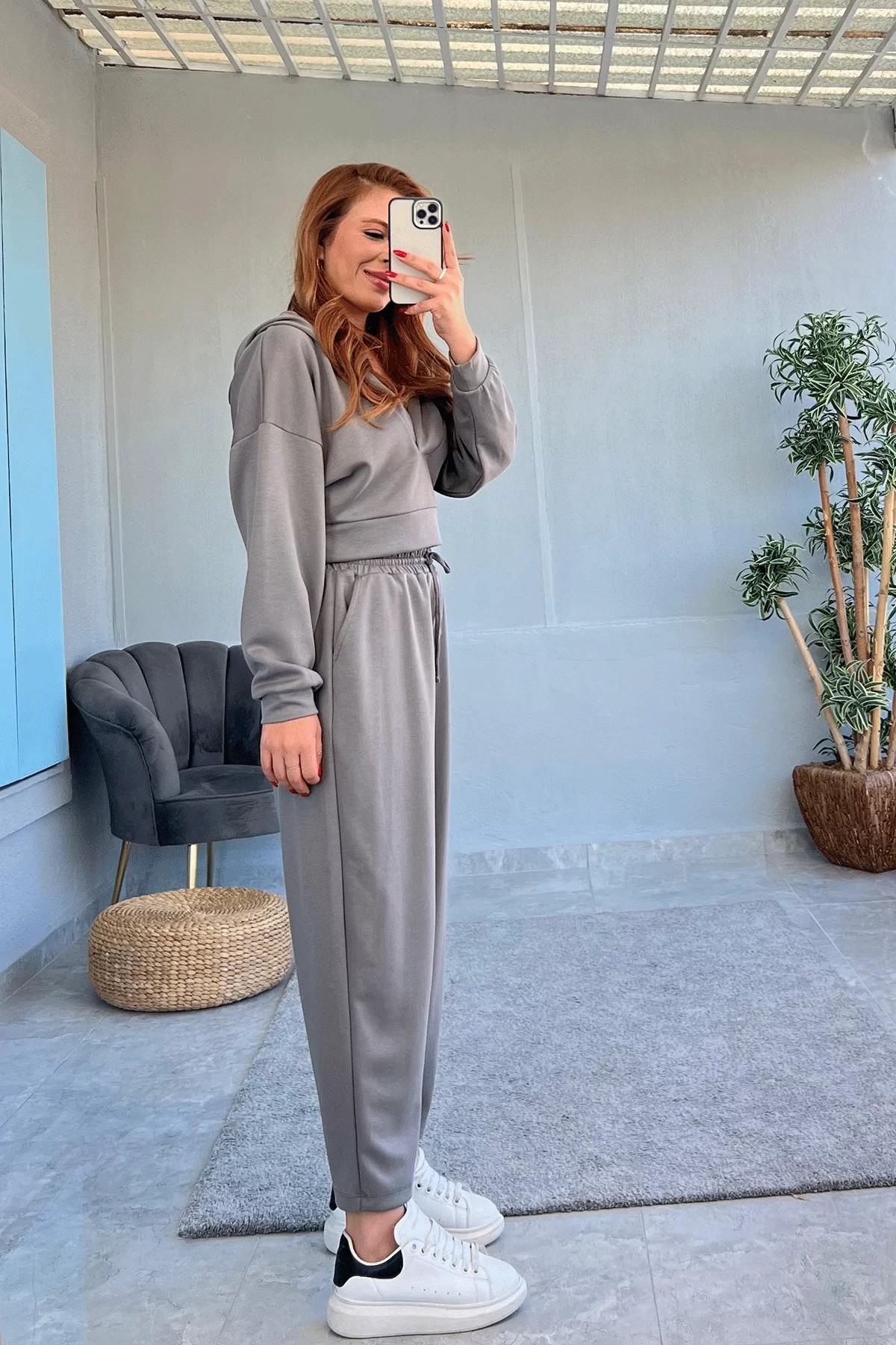 Oysho Crop Gri Takım
