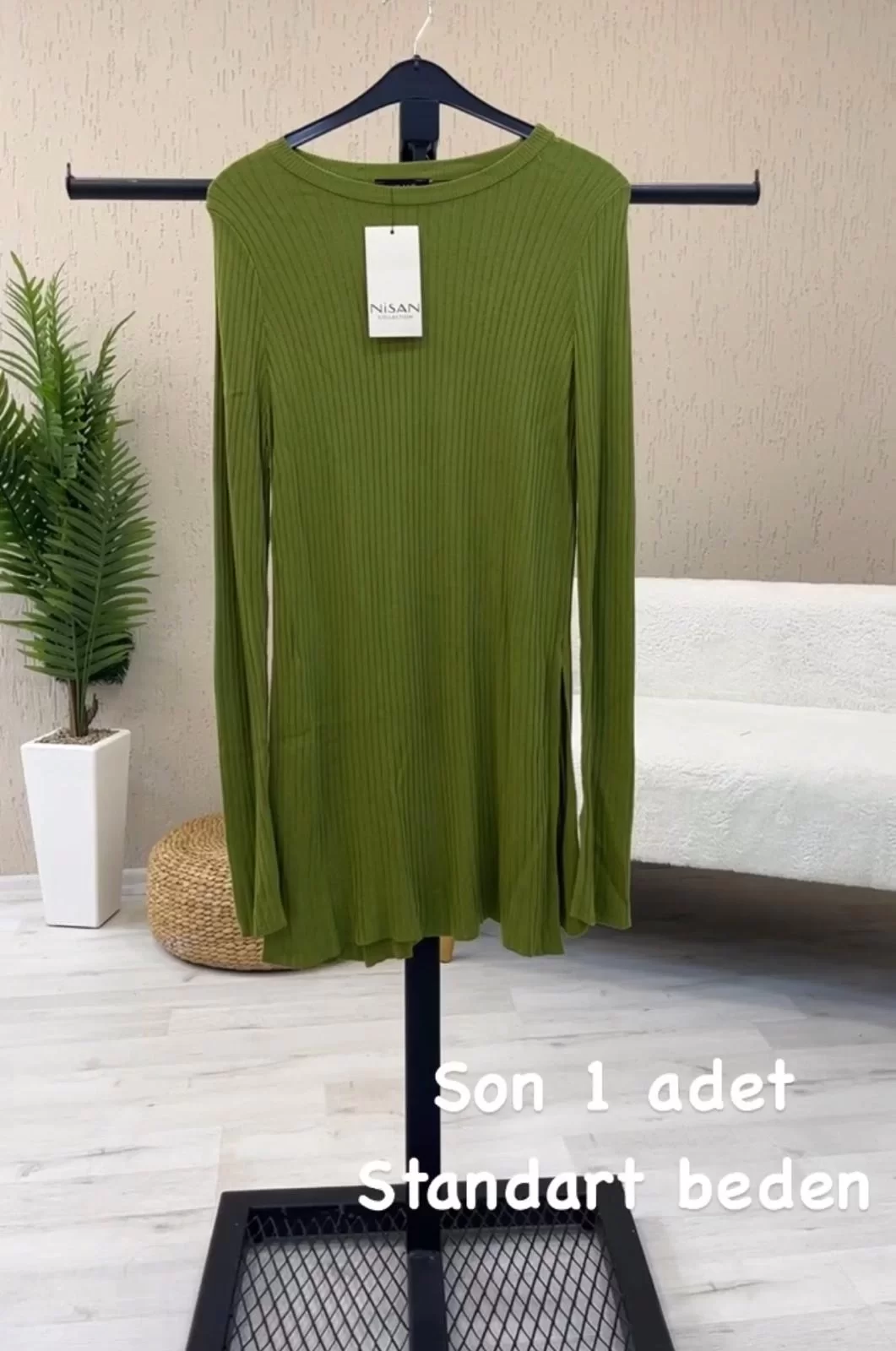 Kenar Yırtmaçlı Haki Kaşkorse Kazak