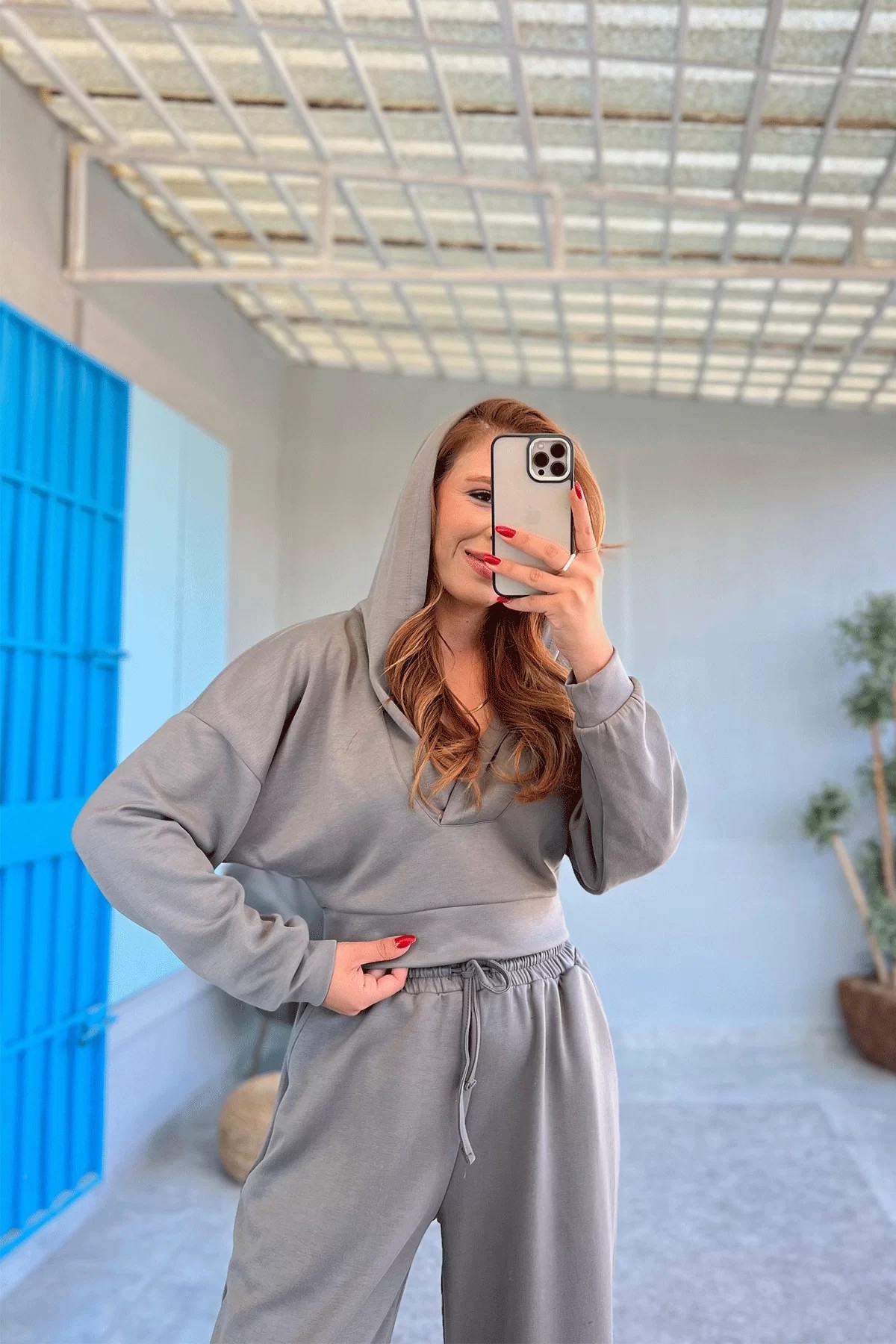 Oysho Crop Gri Takım