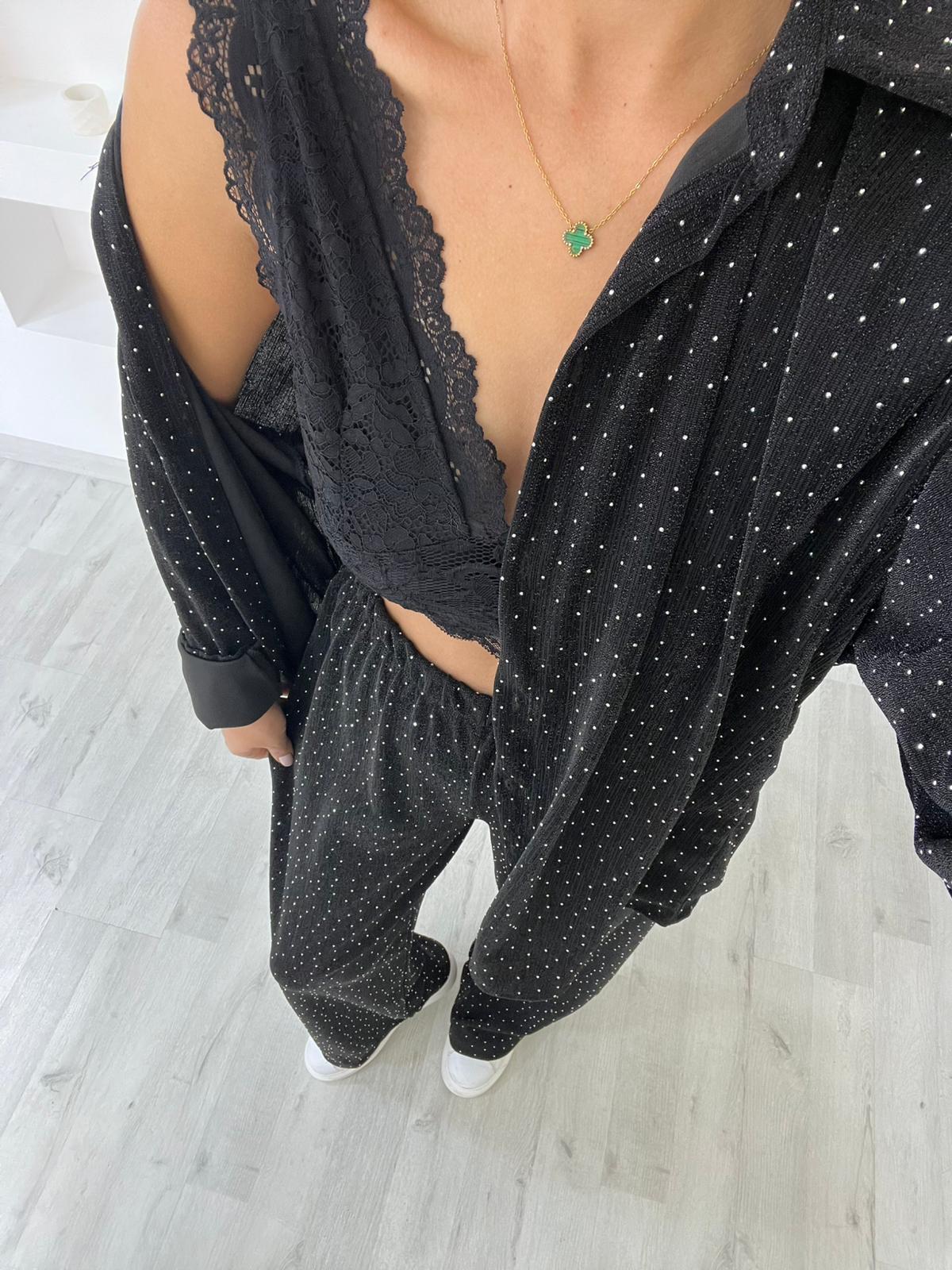 Taş İşlemeli Gömlekli Takım