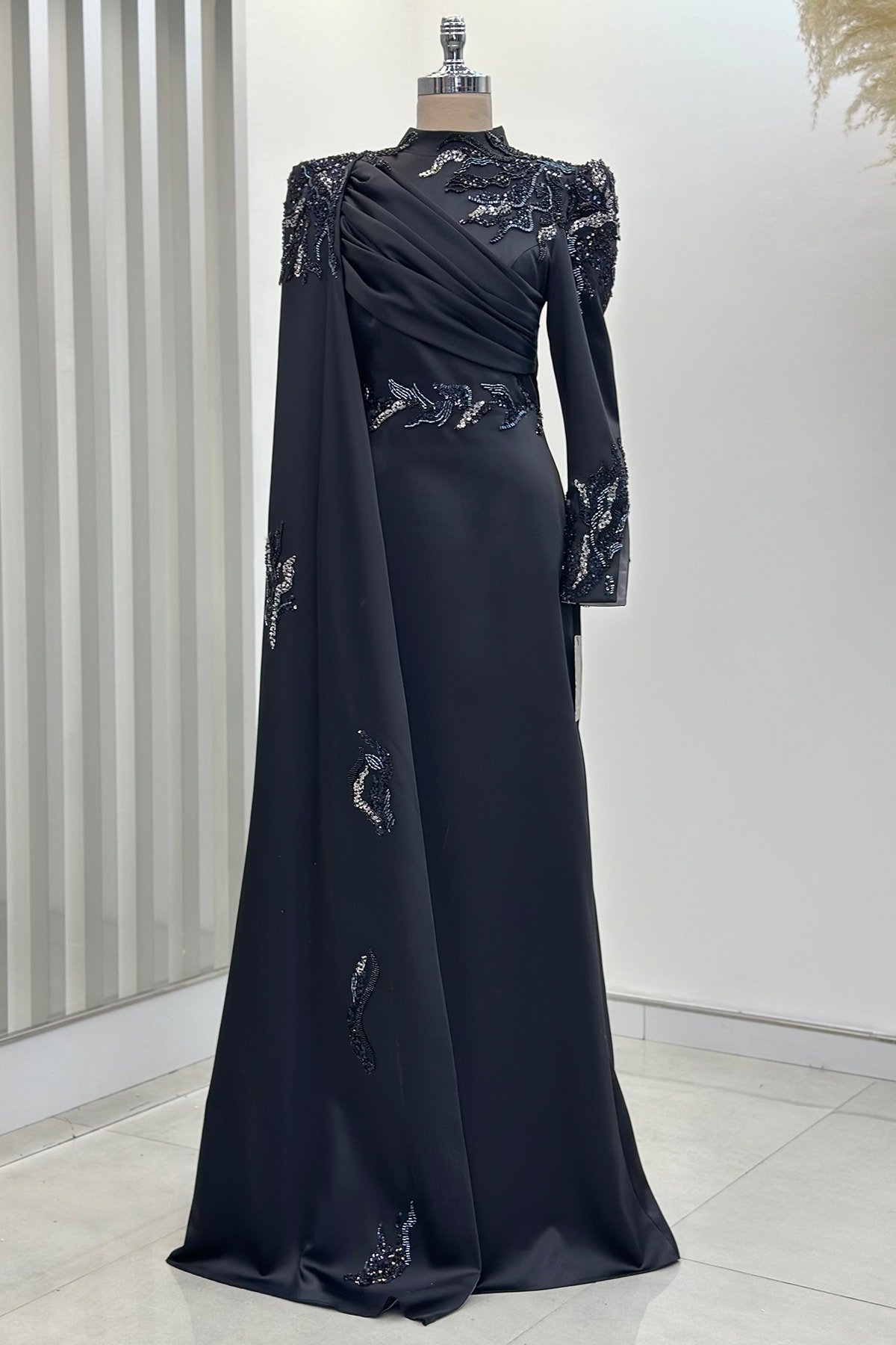 Garnili Abiye - 24119 - Siyah
