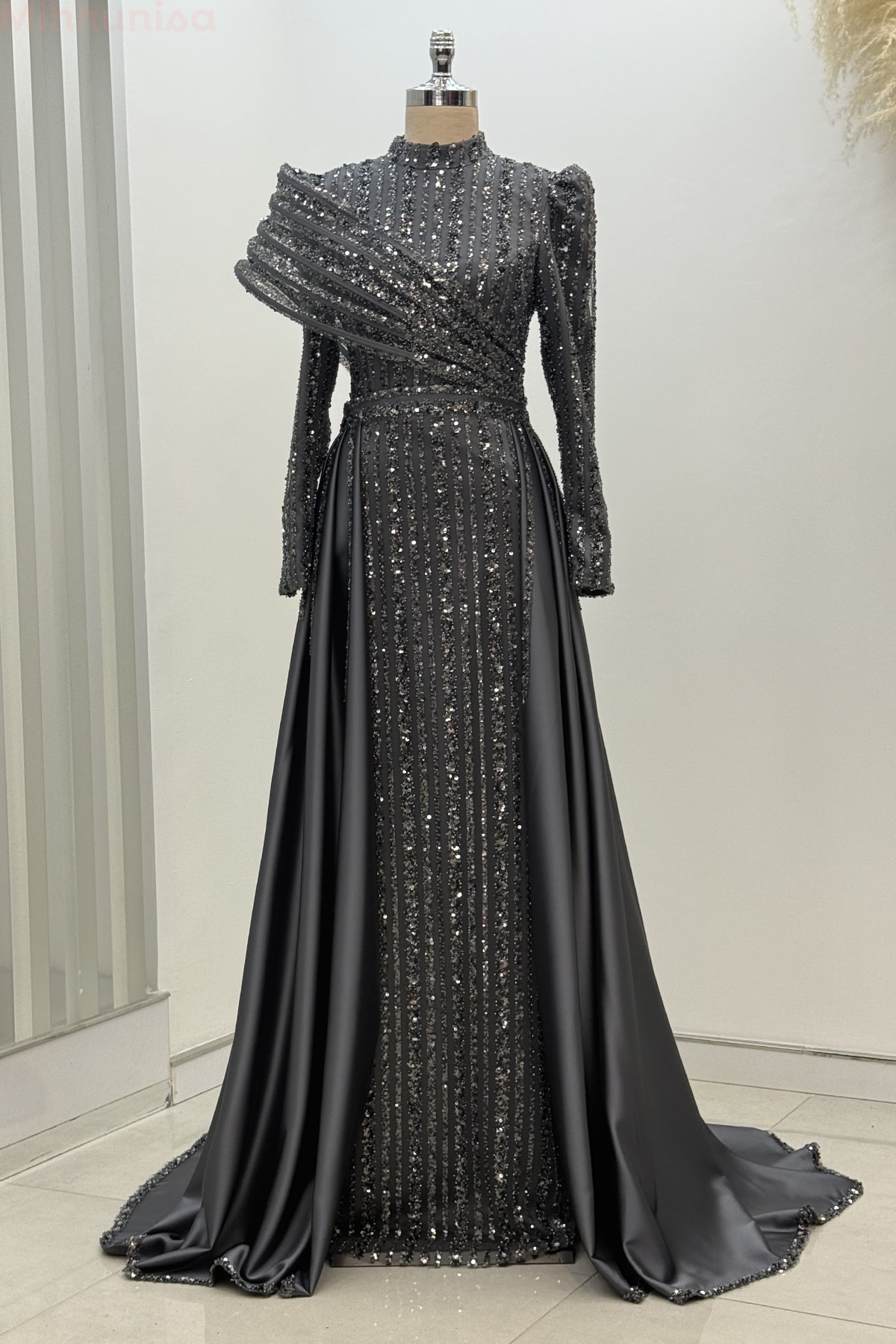 Elegance Abiye - 25177 - Gri