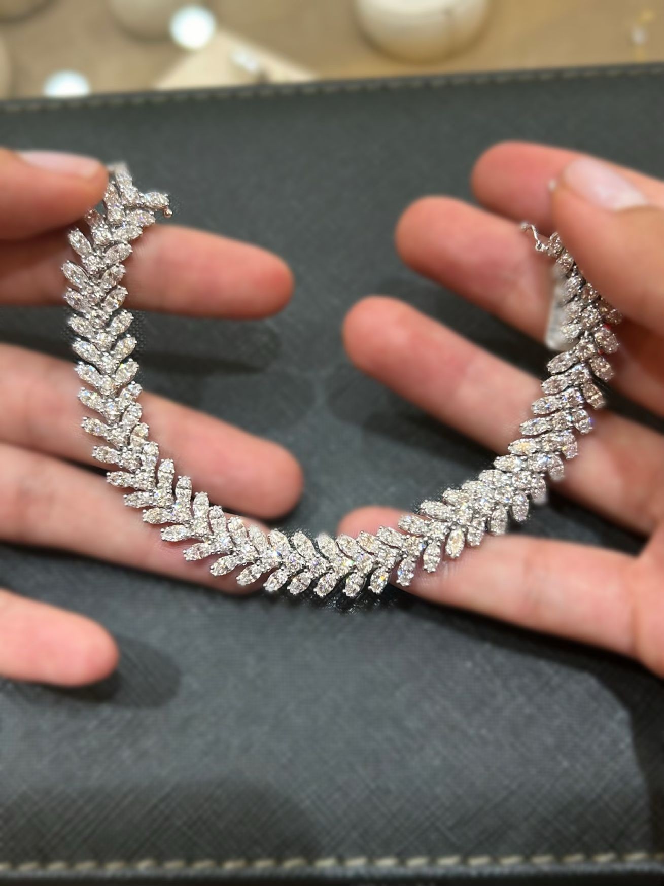 Fishbone Diamond Bracelet16.02 Ct G VS1