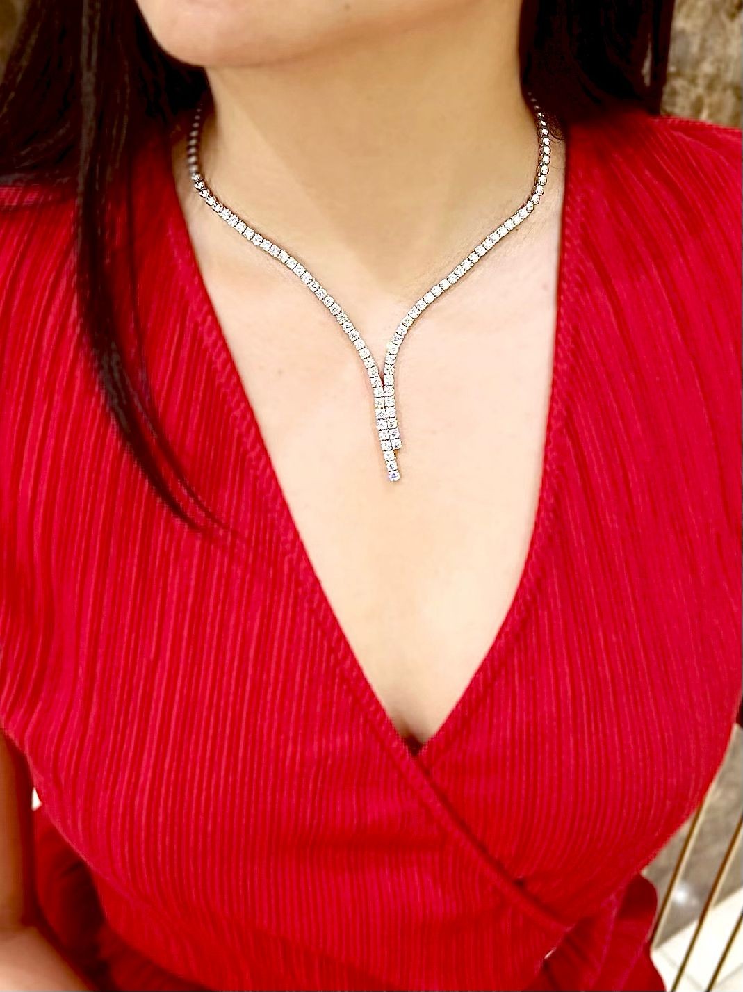 Teardrop Diamond Necklace 8.57 Ct G VVS1