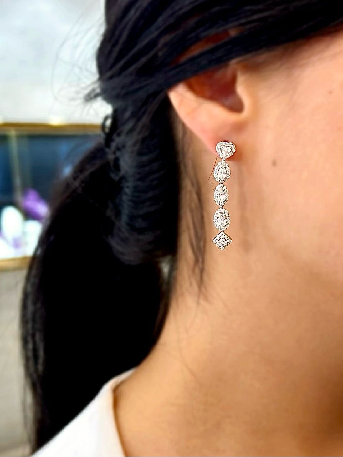 Tamtur Hoop Diamond Earrings 2.27 Ct G VS1 