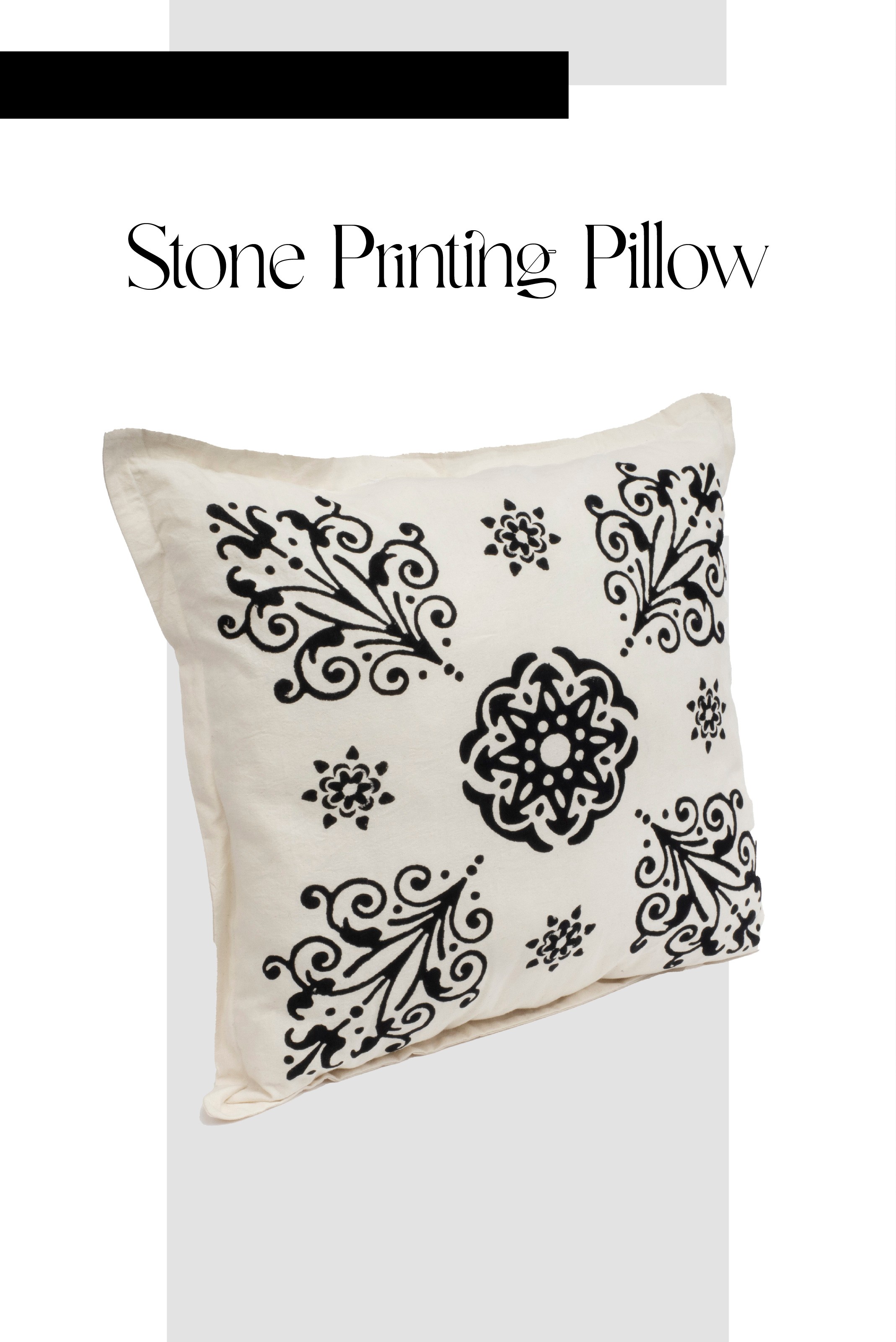 Stone Printing Square Pillow