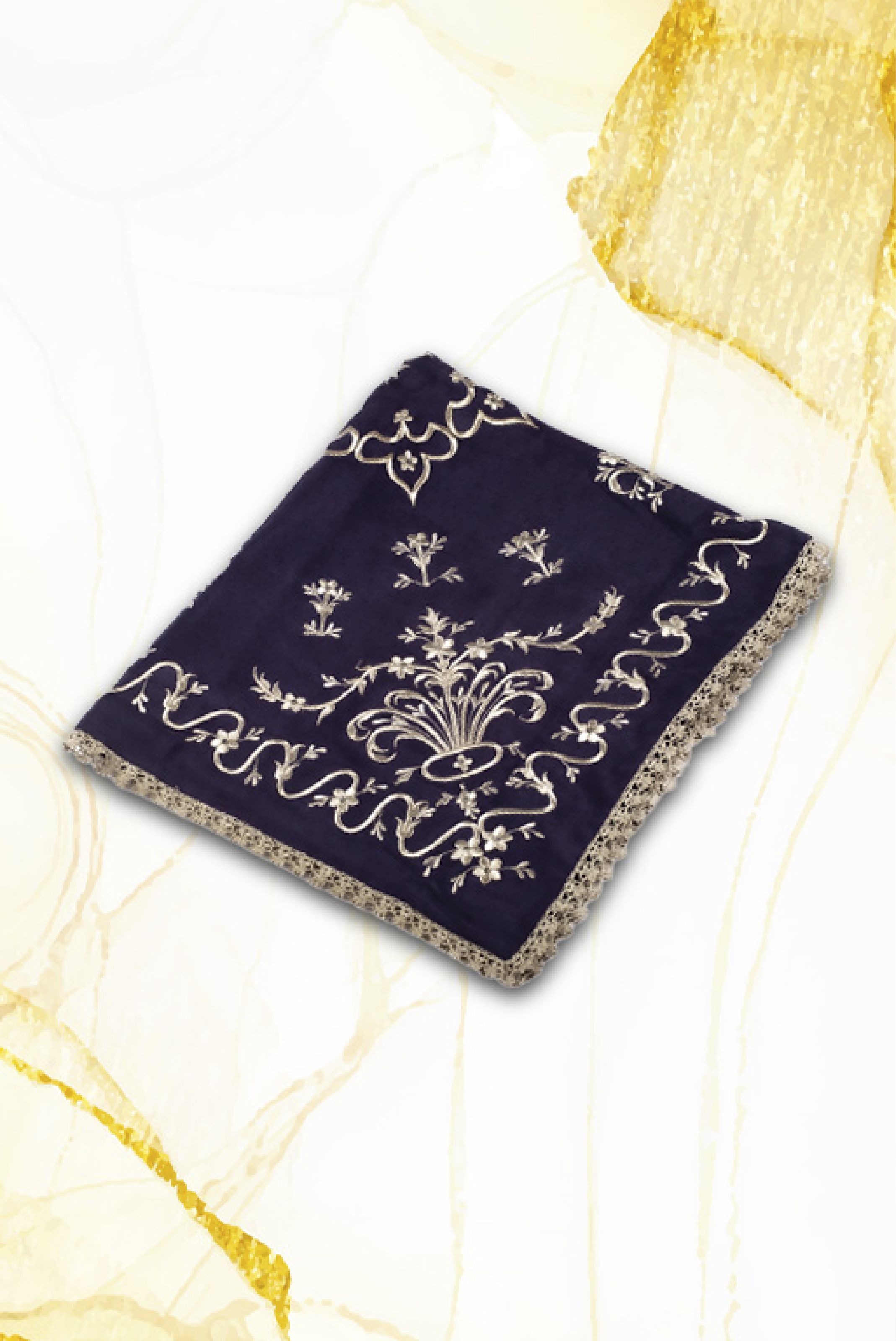 Sim Glaze Embroidery Purple Cloth