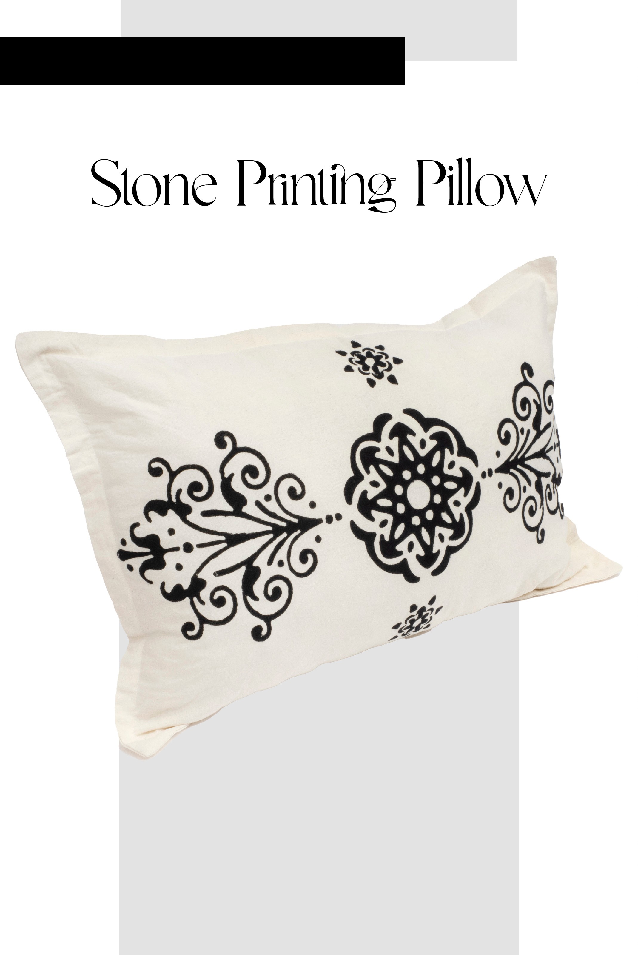 Stone Printing Rectangle Pillow