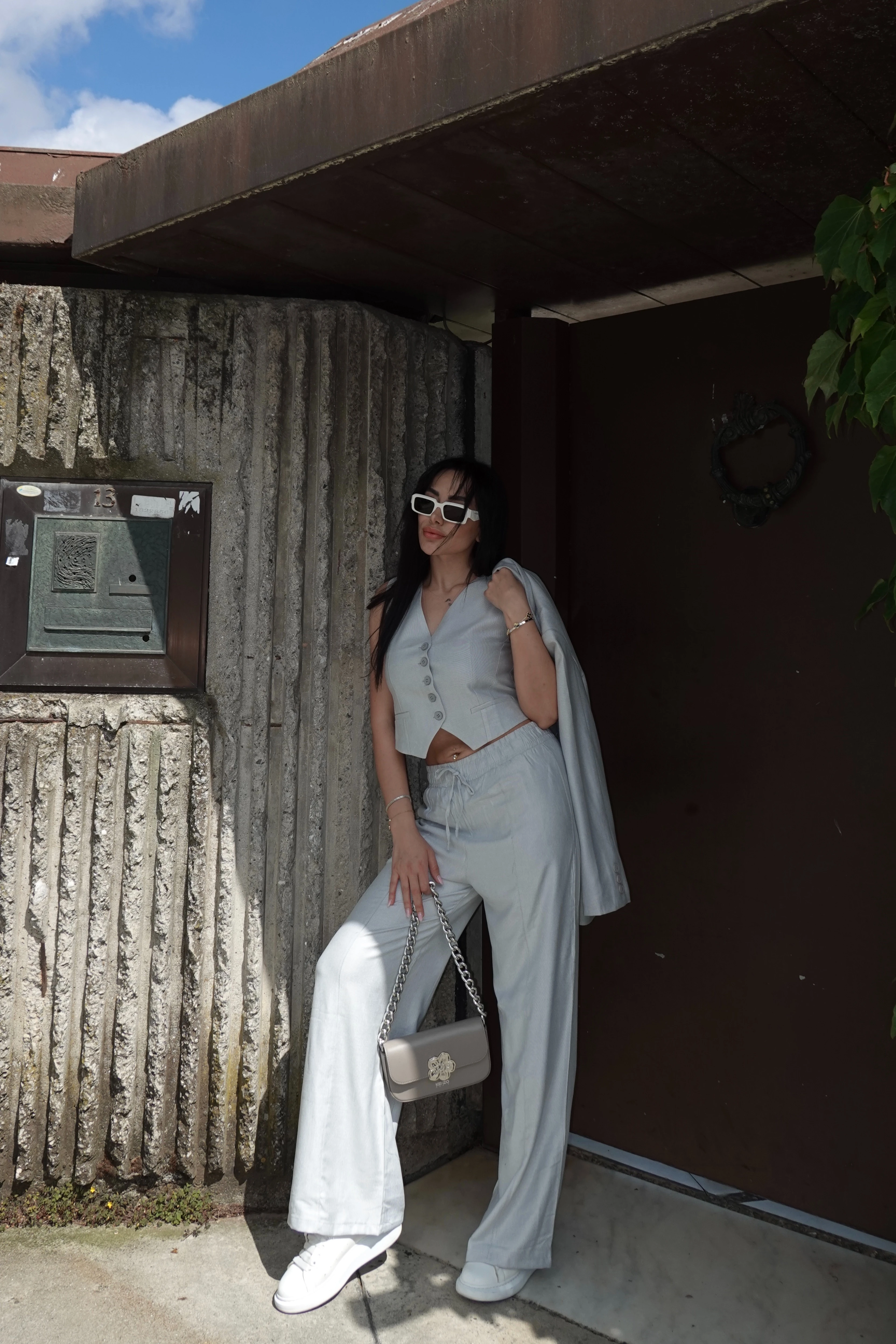 3’lü Keten Blazer Takım