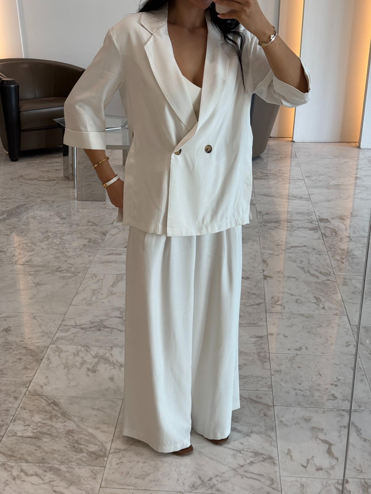 Keten Ceket Pantolon Takım