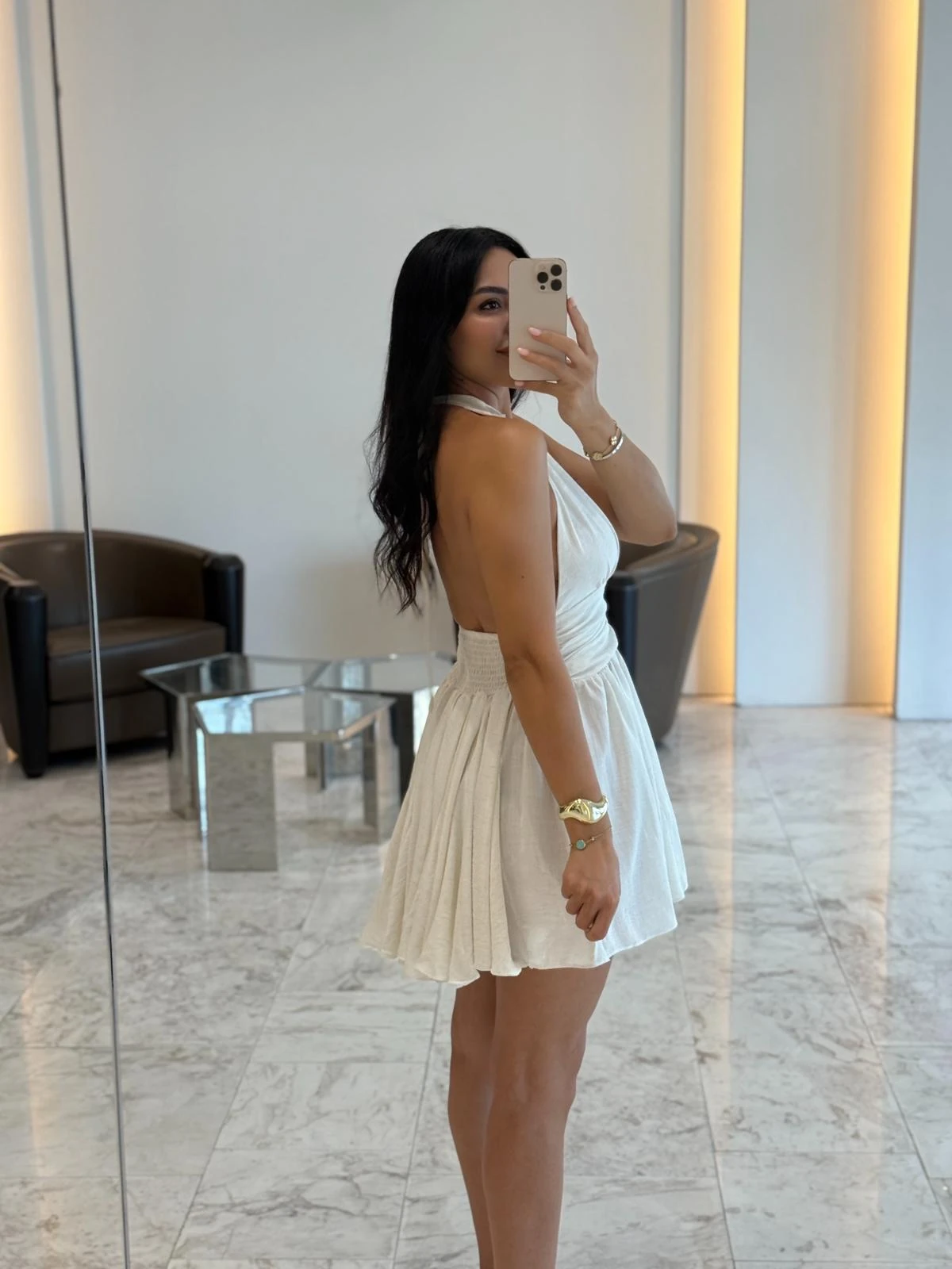 Skater Düğme Detaylı Elbise