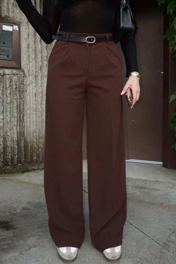 Kemerli Kumaş Pantolon 