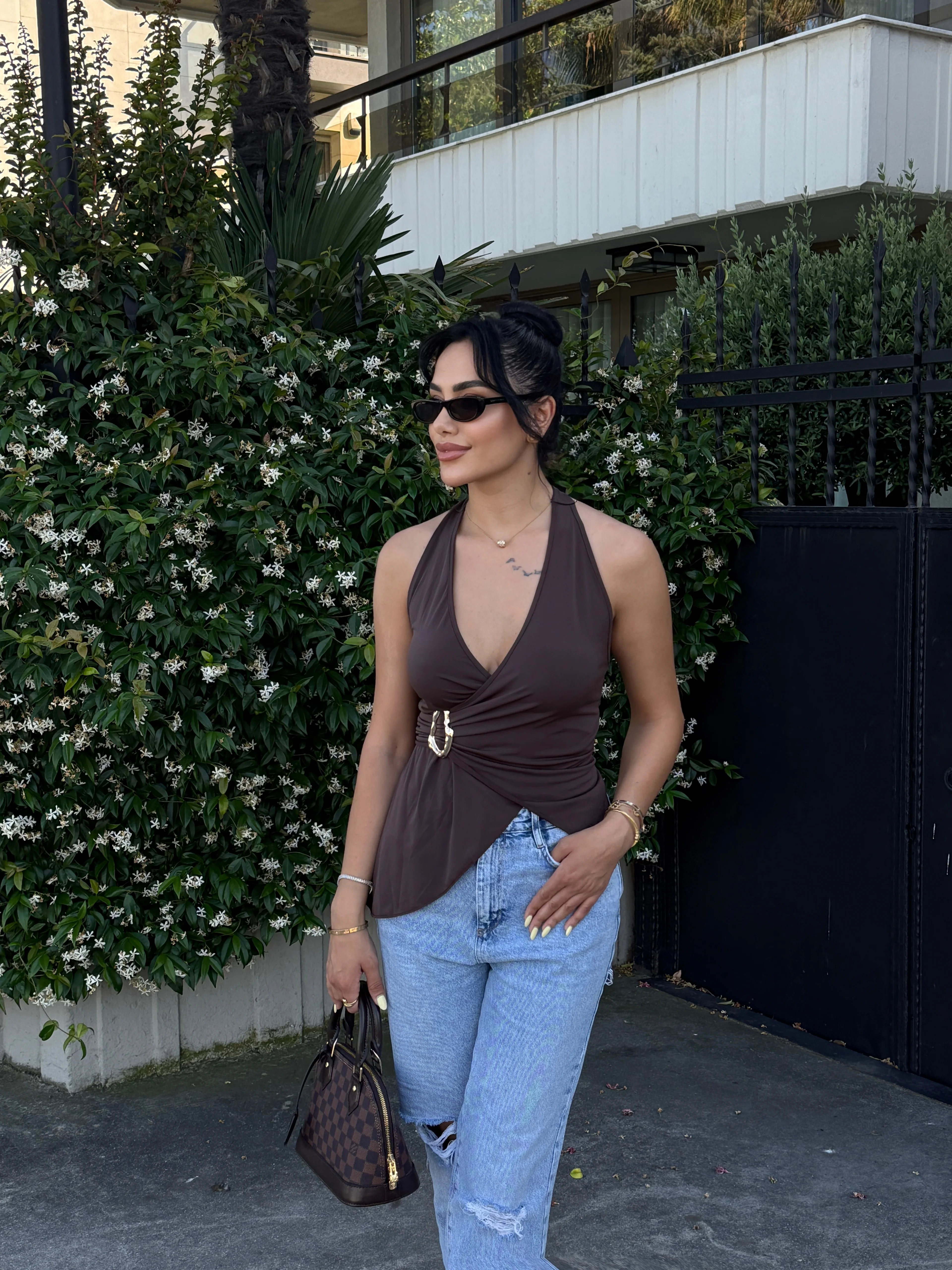 Gold Aksesuar Detaylı Bluz