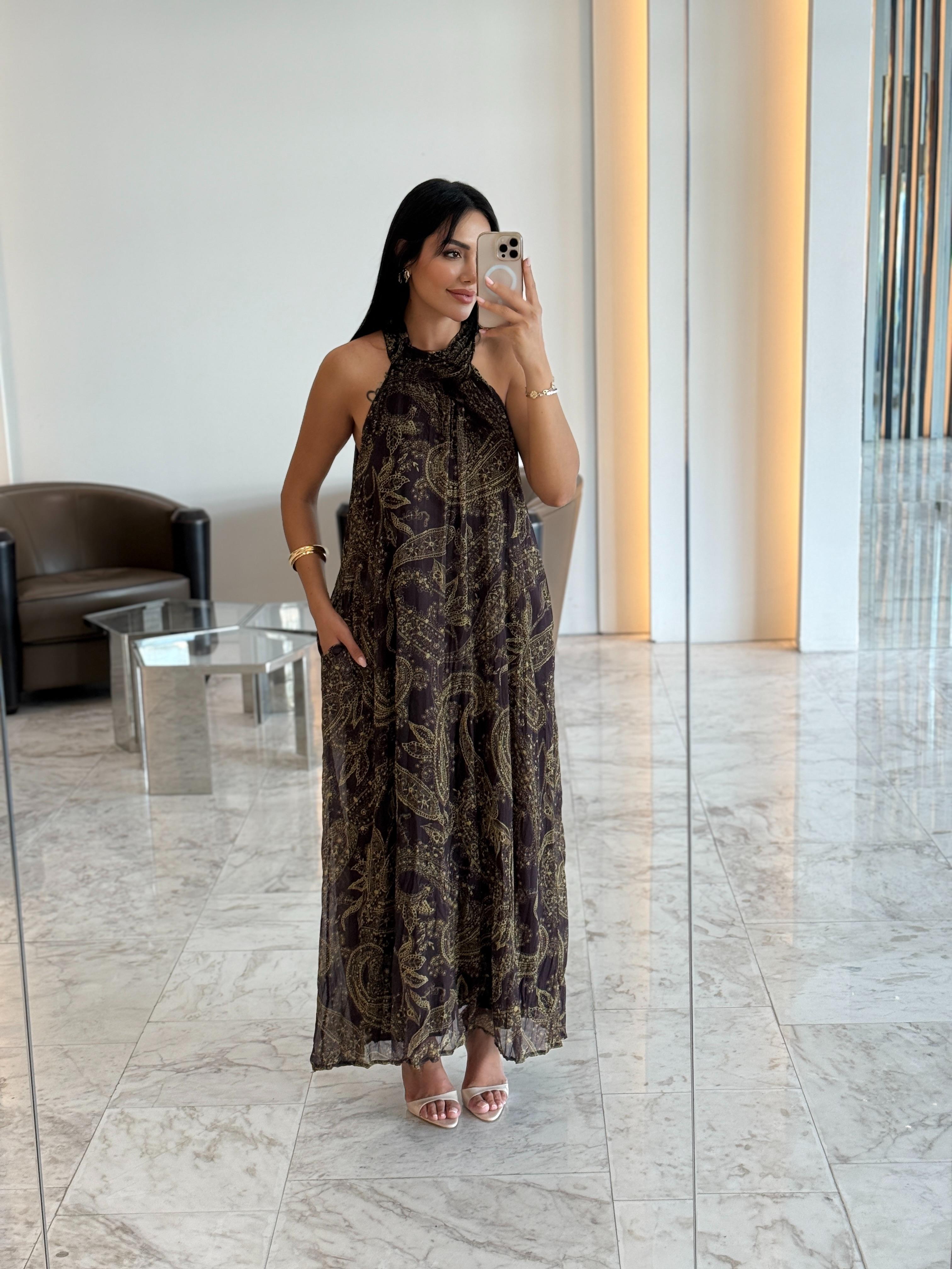 Desenli Döküm Elbise