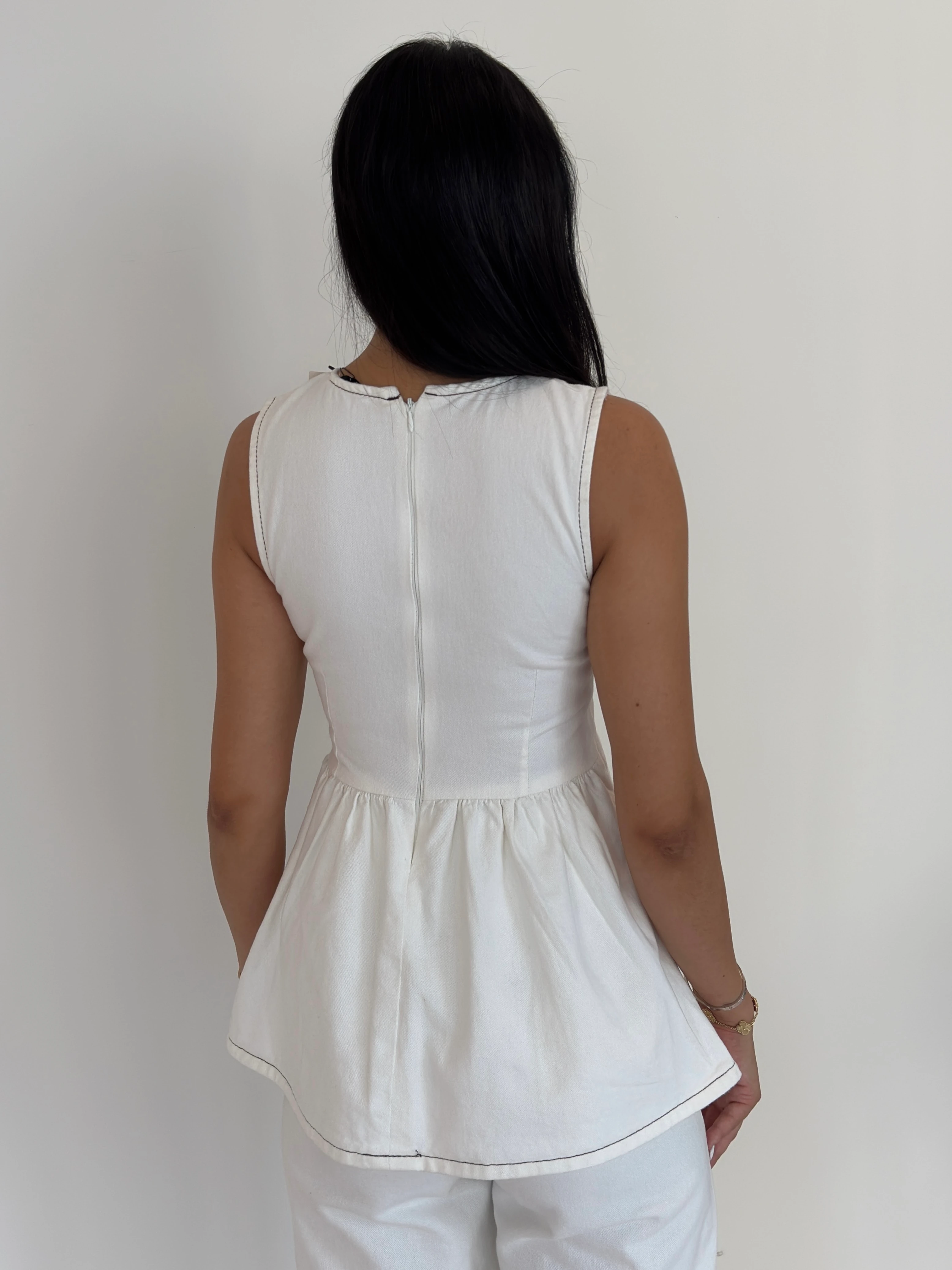 Beyaz Fermuar Detay Takım