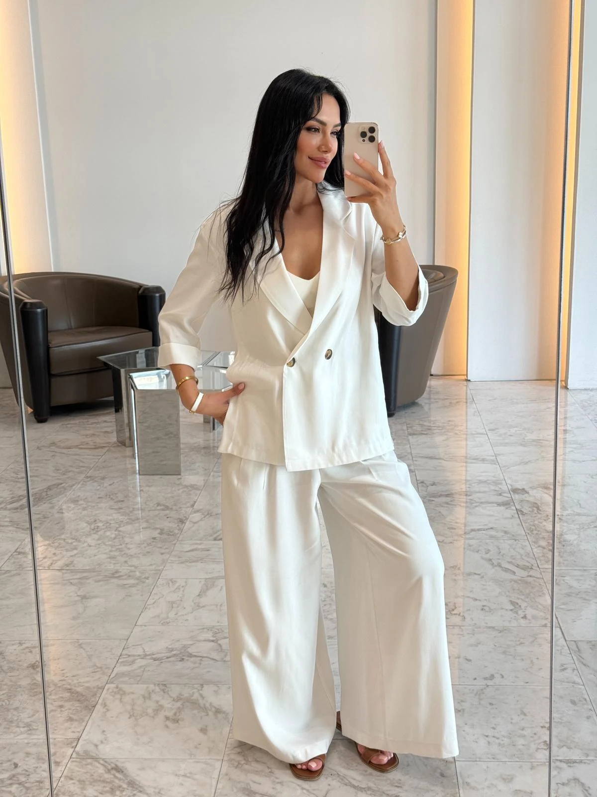 Keten Ceket Pantolon Takım