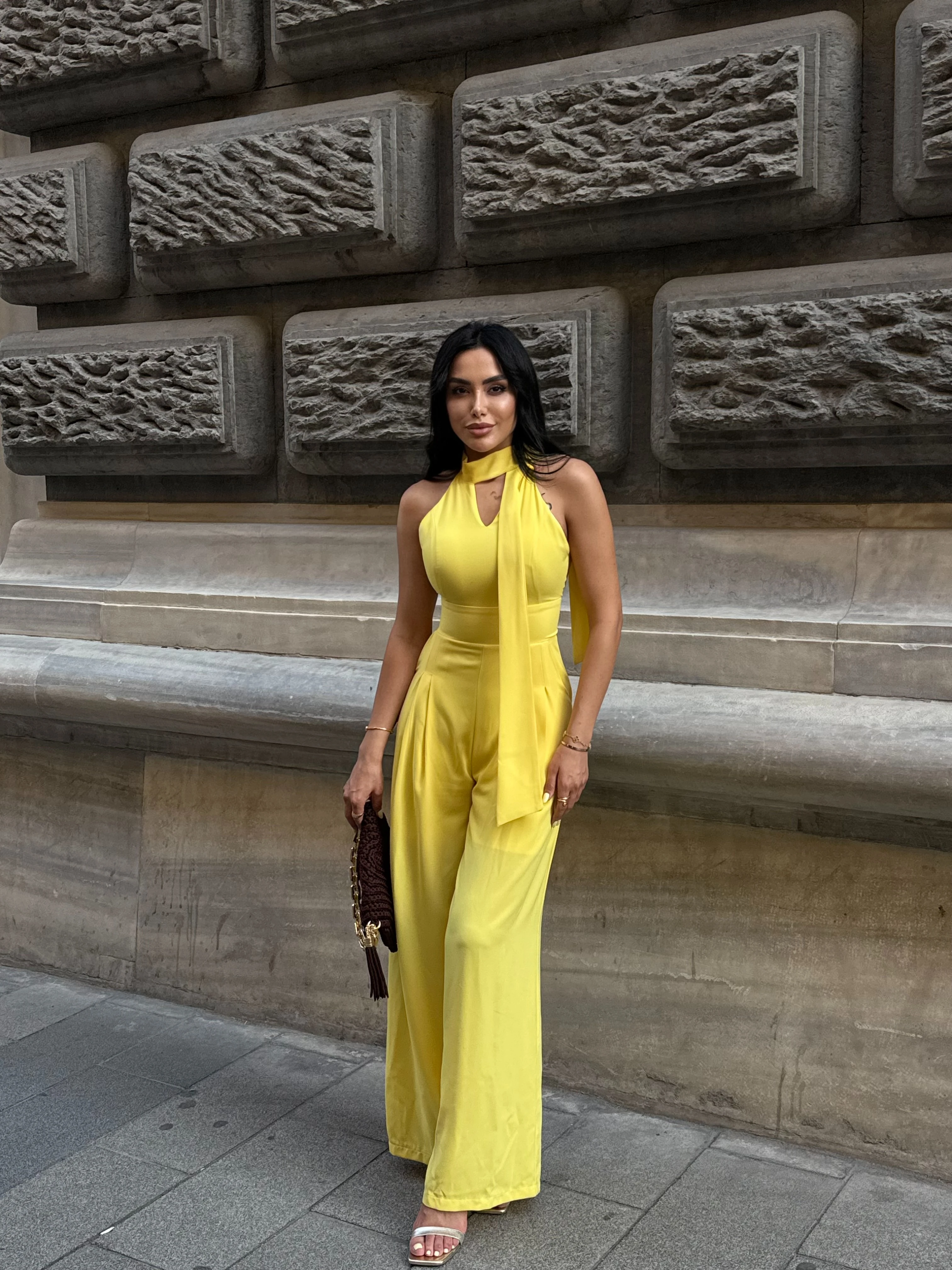 Bağlama Detay Sarı Tulum