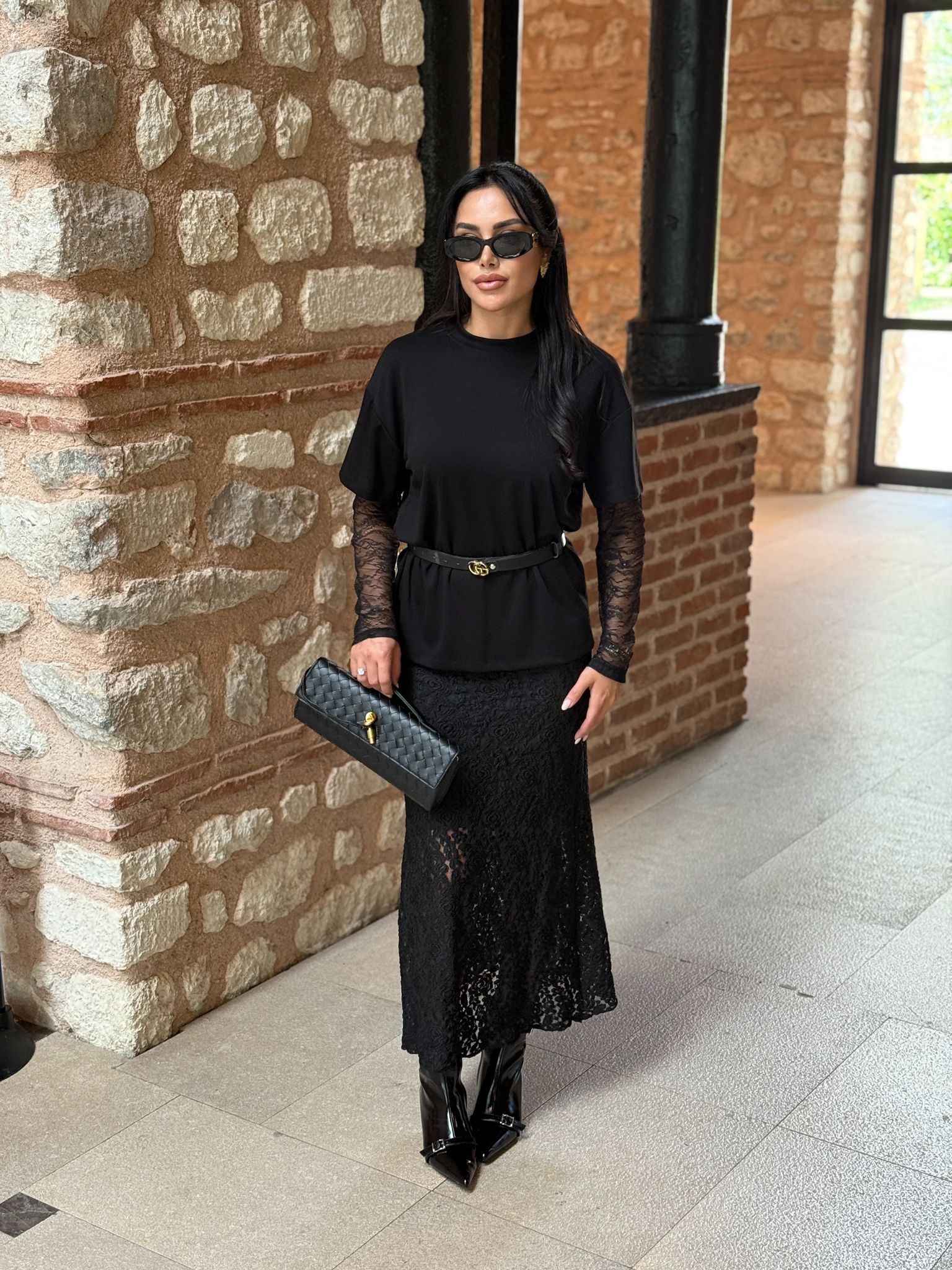 Dantel Etek Bluz Takım