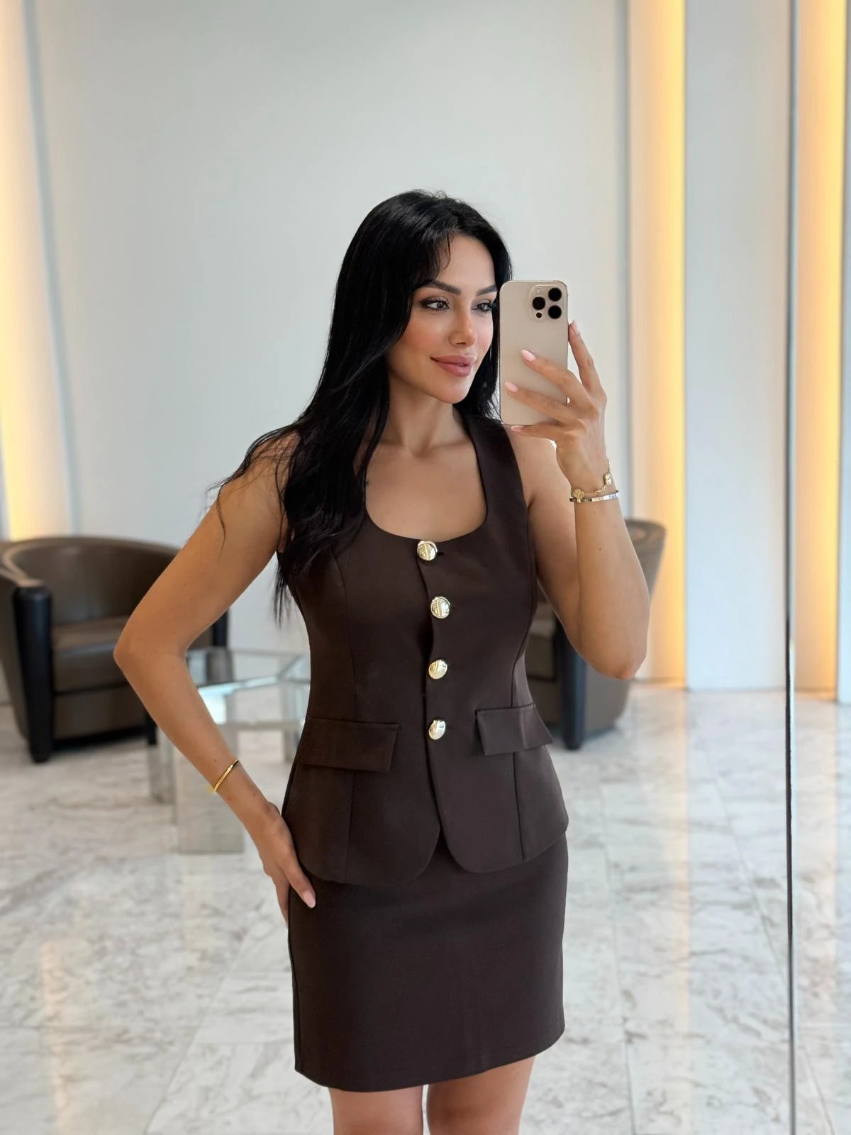 Düğmeli Blazer Takım