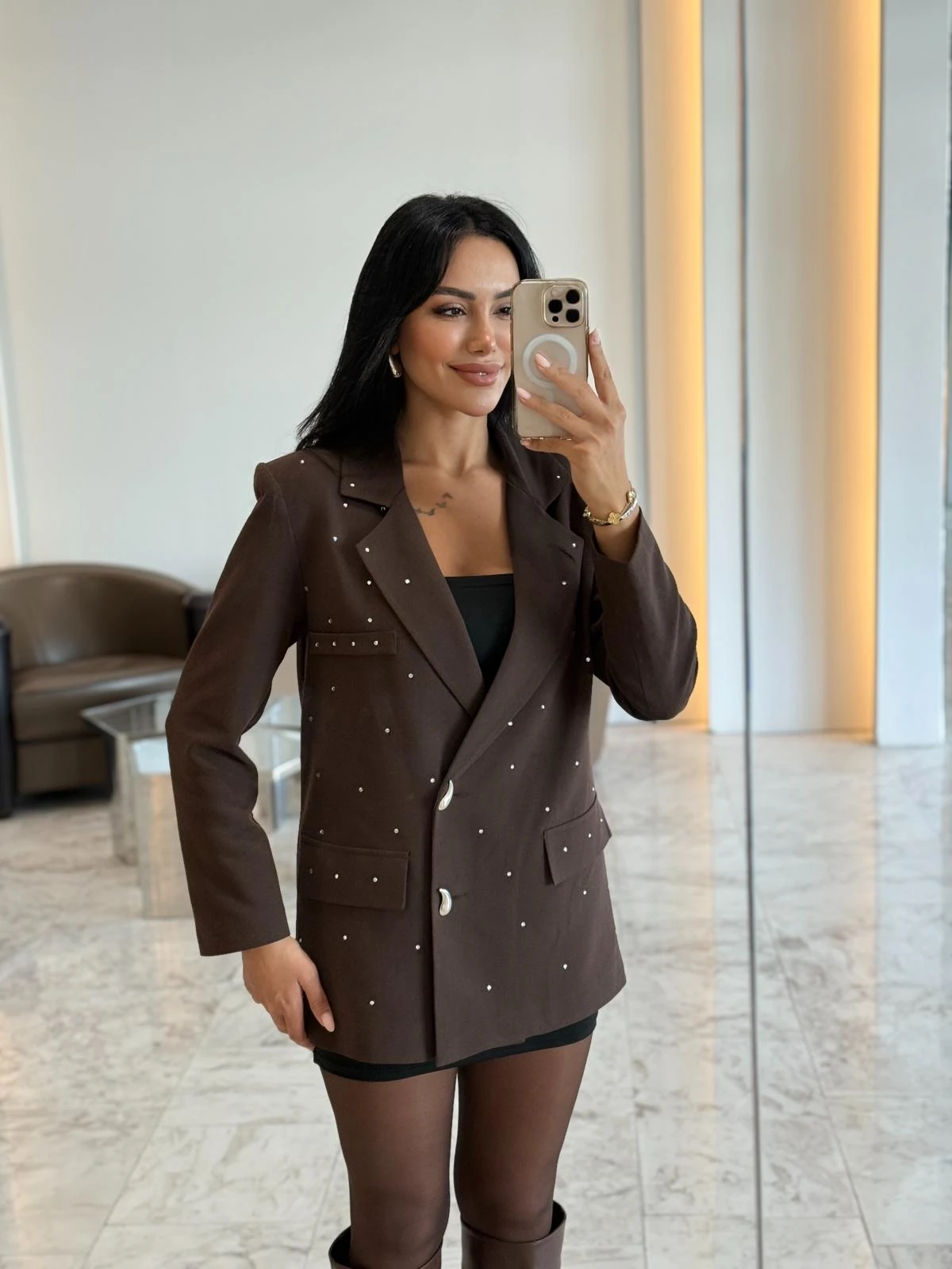 Taşlı Blazer Ceket