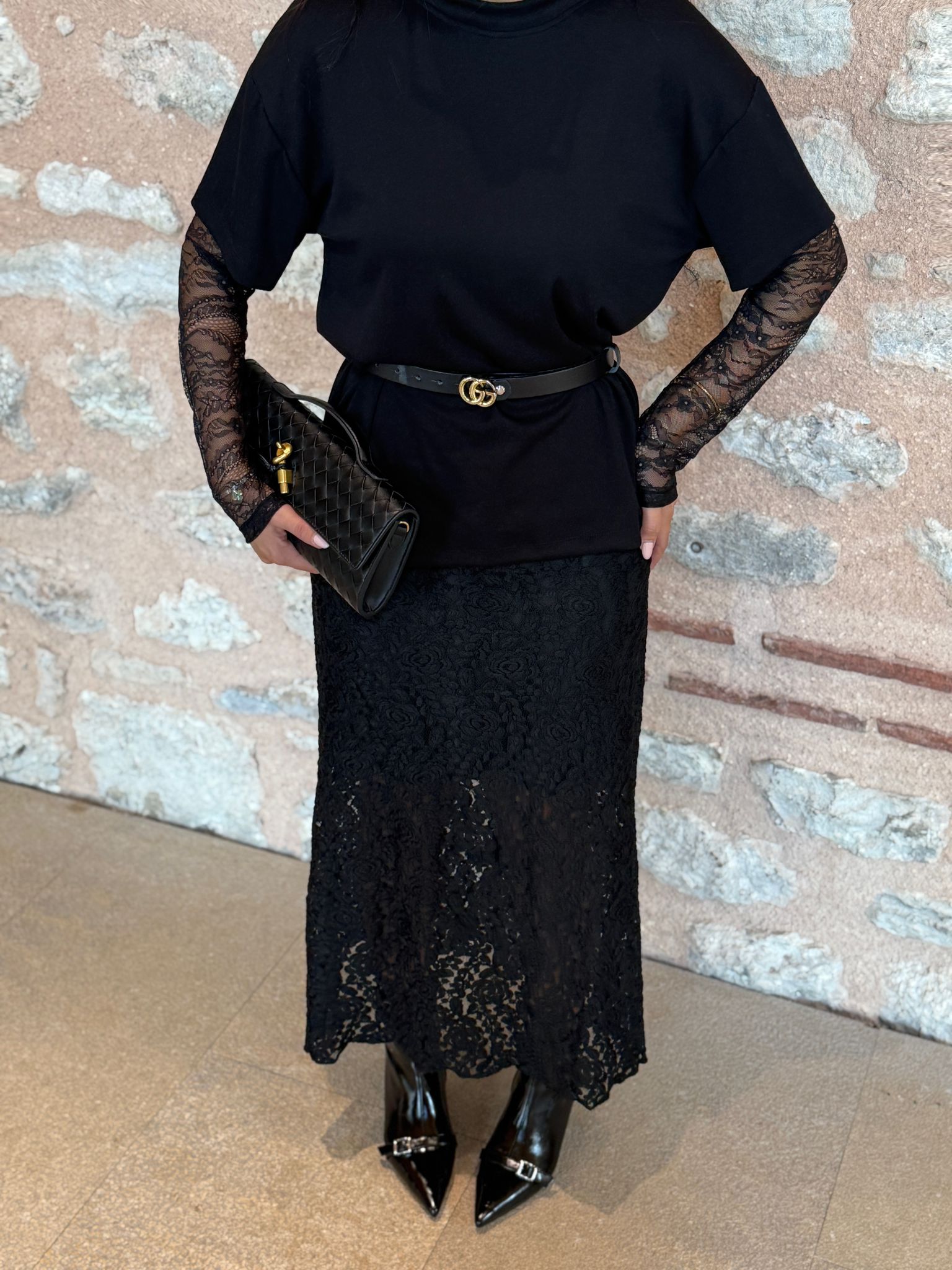 Dantel Etek Bluz Takım