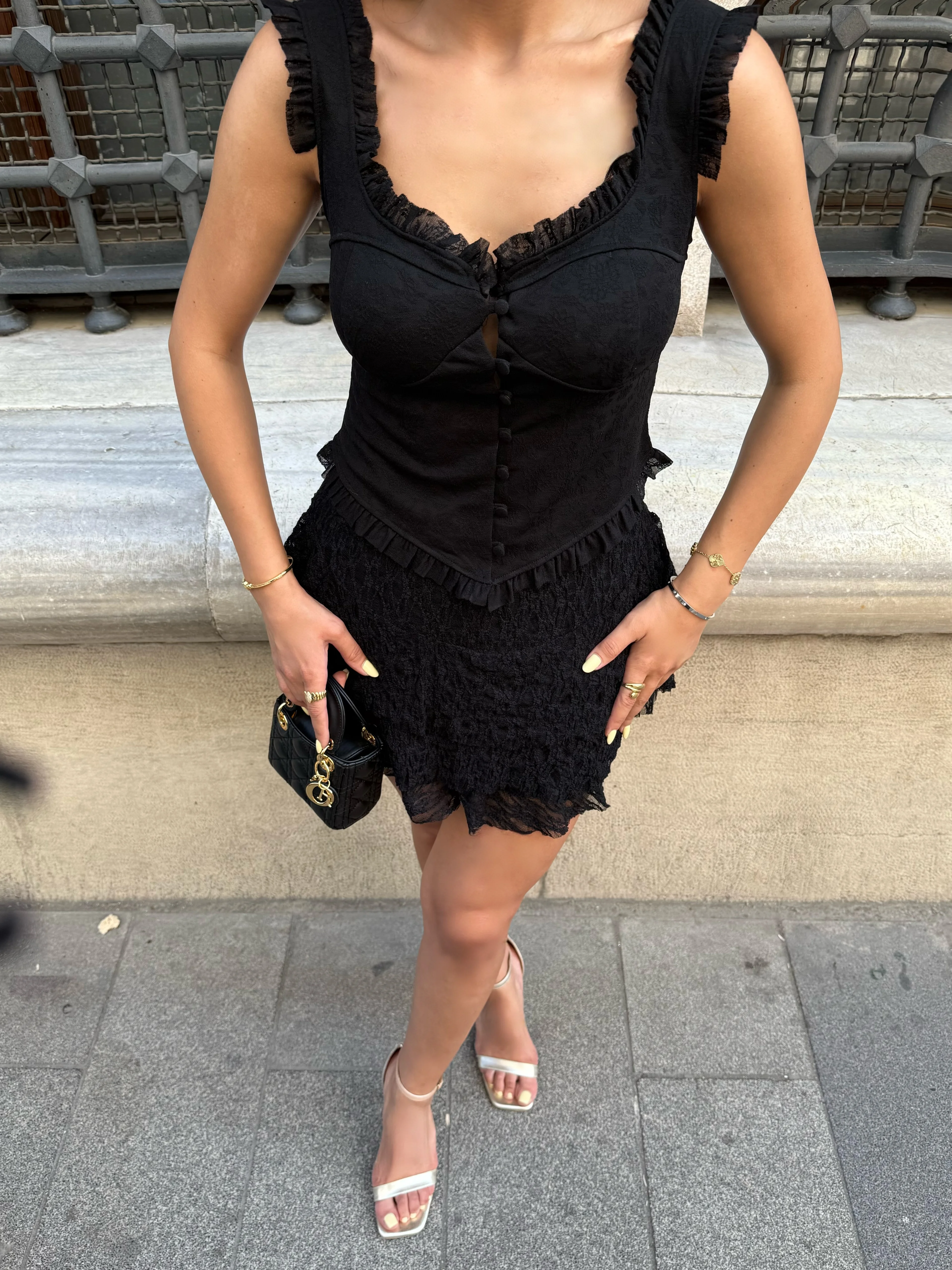 Dantel Fırfırlı Etek