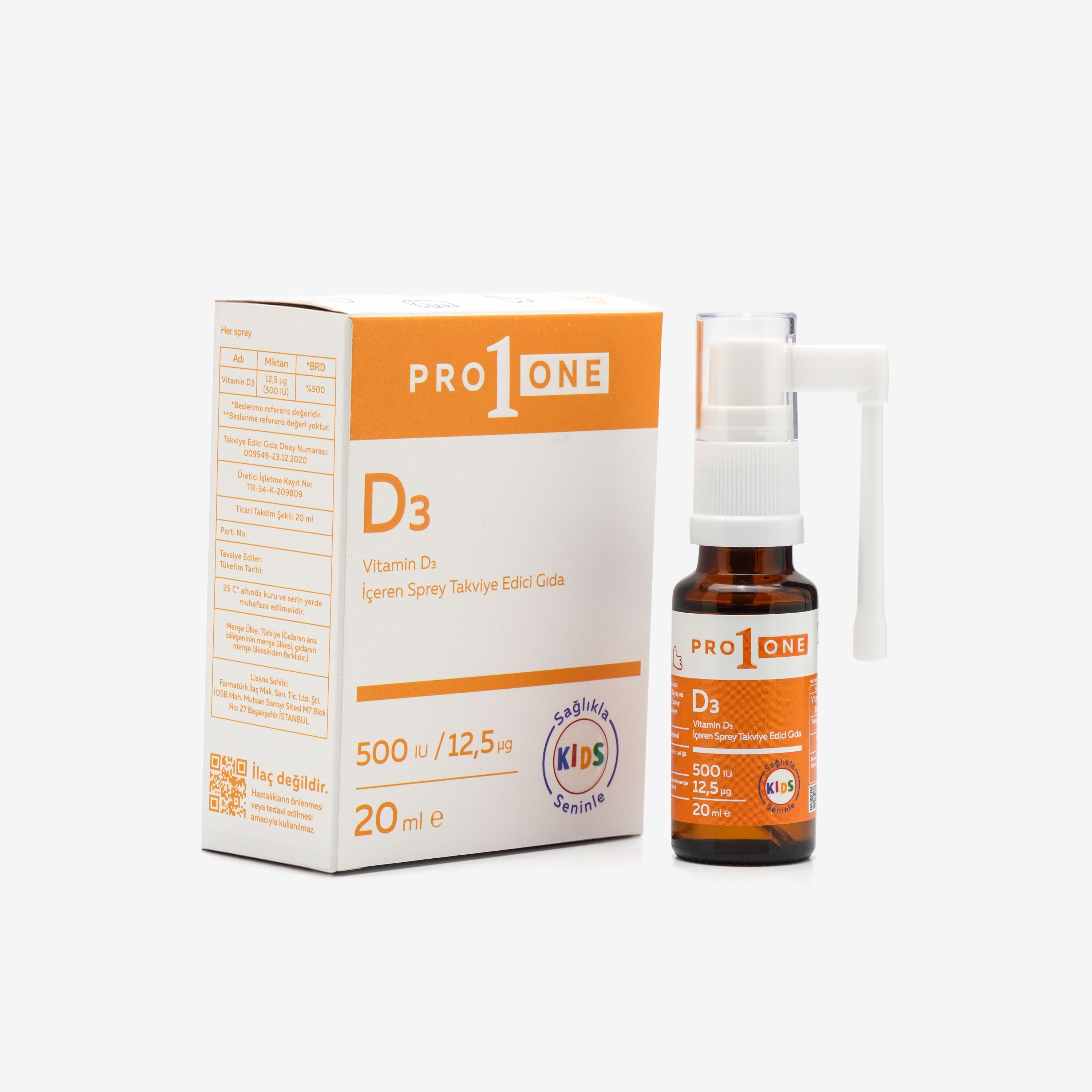 Vitamin D3 İçeren Sprey Takviye Edici Gıda