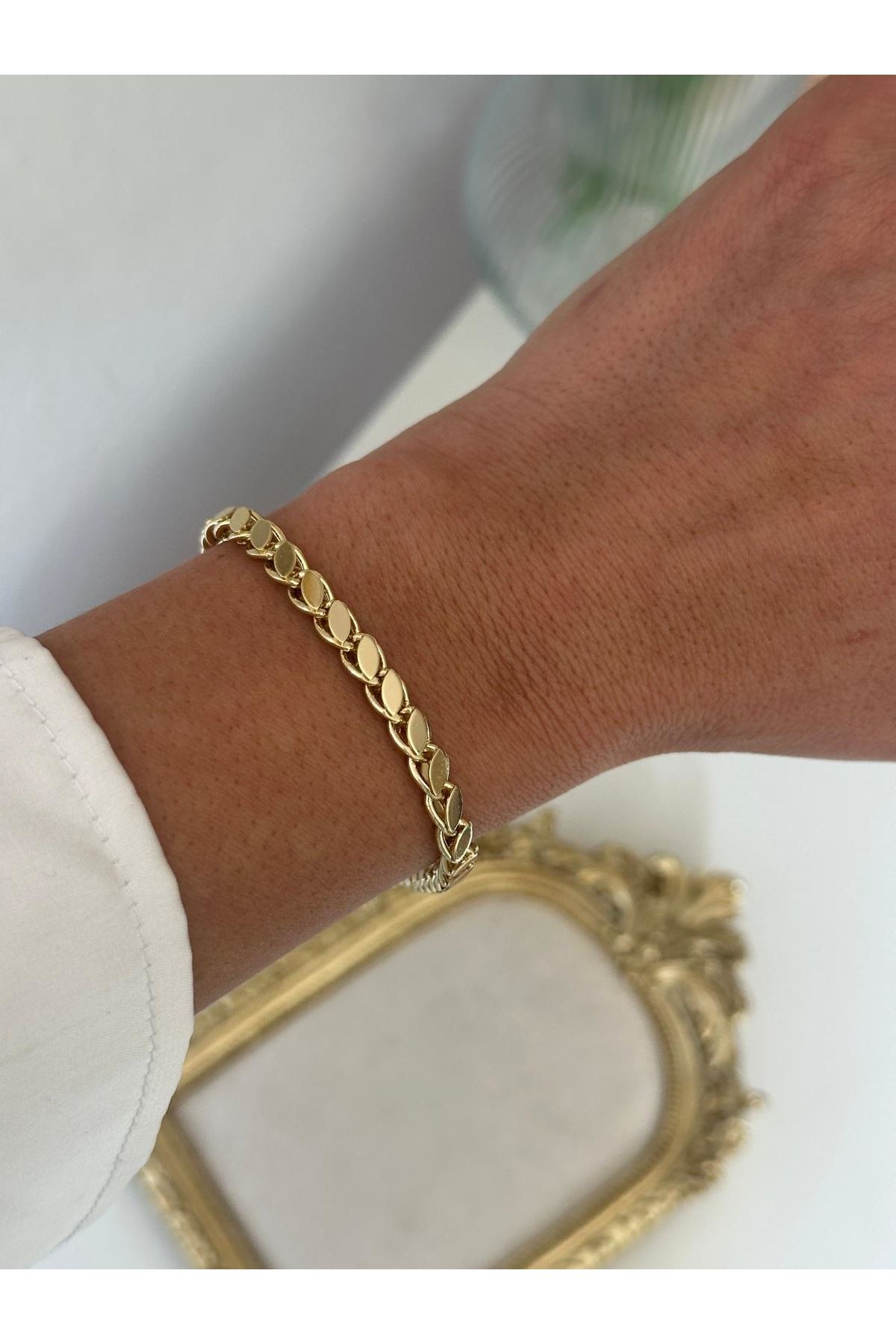 14K Gold Renkli Arpa Bileklik