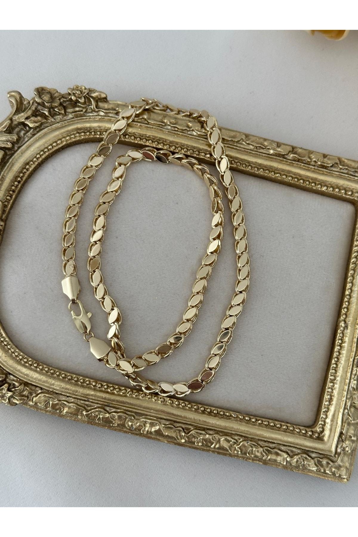 14K Gold Renkli  Arpa Kolye