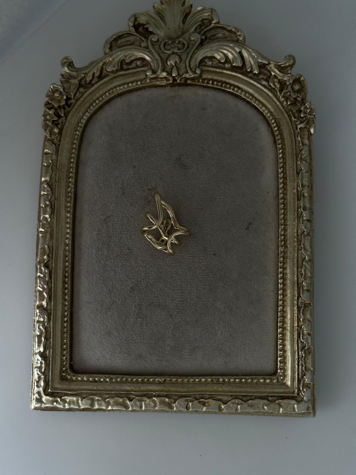 14K Gold Renkli Çoklu Görünüm Zikzak Kesim Damla Yuvarlak Taşlı Earcuf Küpe