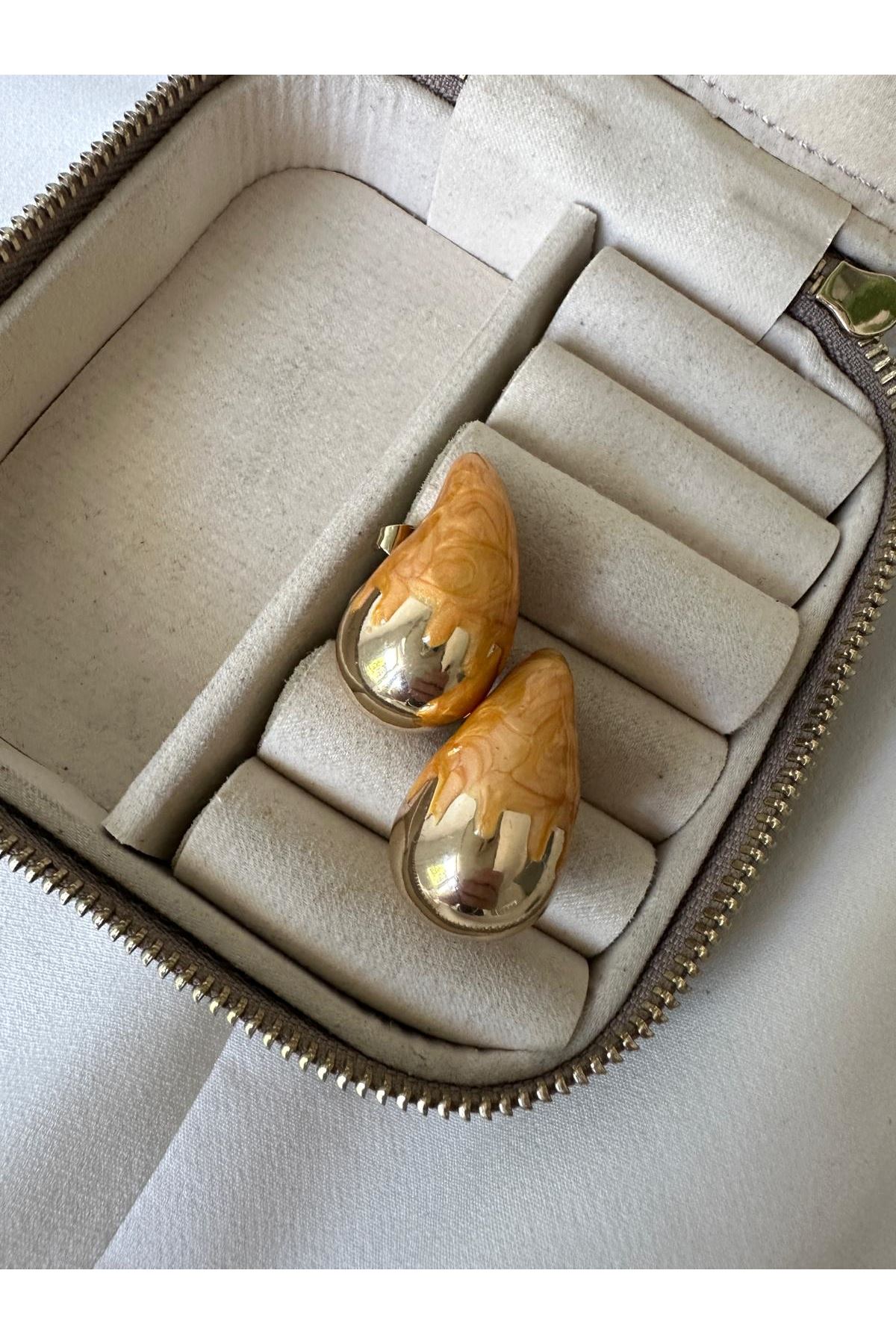 Marka Su Damlası Turuncu Küpe