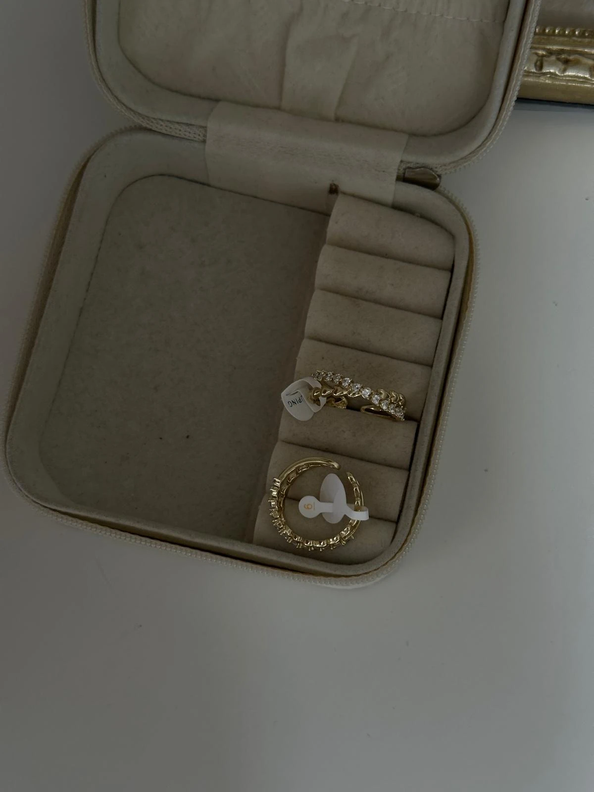 14K Gold Renkli Kalp Kristal  Taş Plakalı Dolama Ayarlanabilir Yüzük