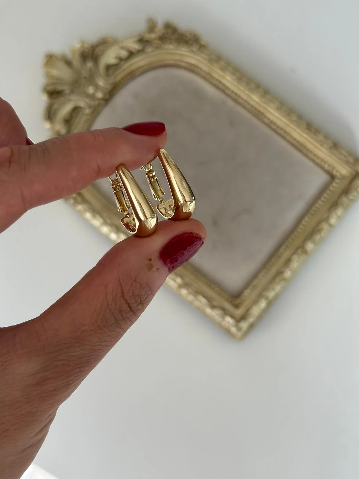 14K Gold Renkli Basıc Modern Kesim Çok Satan Kuyum Küpe