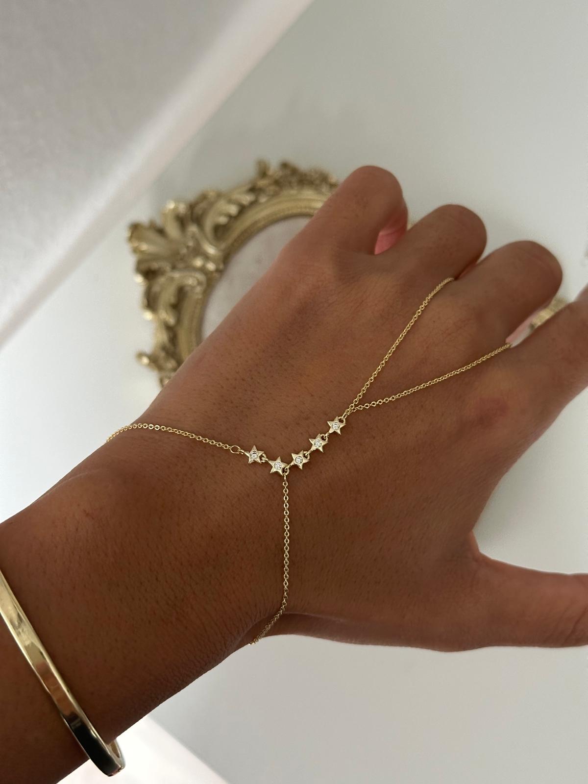 14K Gold Renkli Beş Yıldız Taşlı Şahmeran