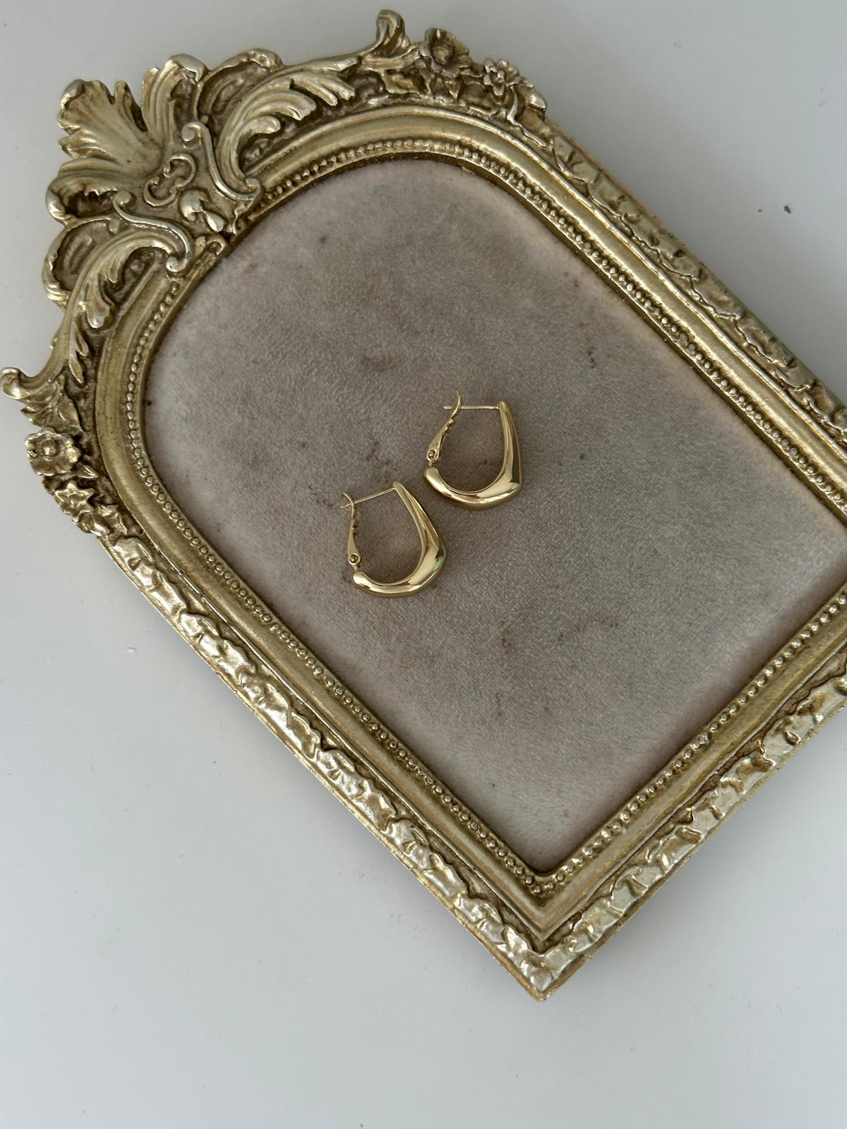 14K Gold Renkli Basıc Modern Kesim Çok Satan Kuyum Küpe