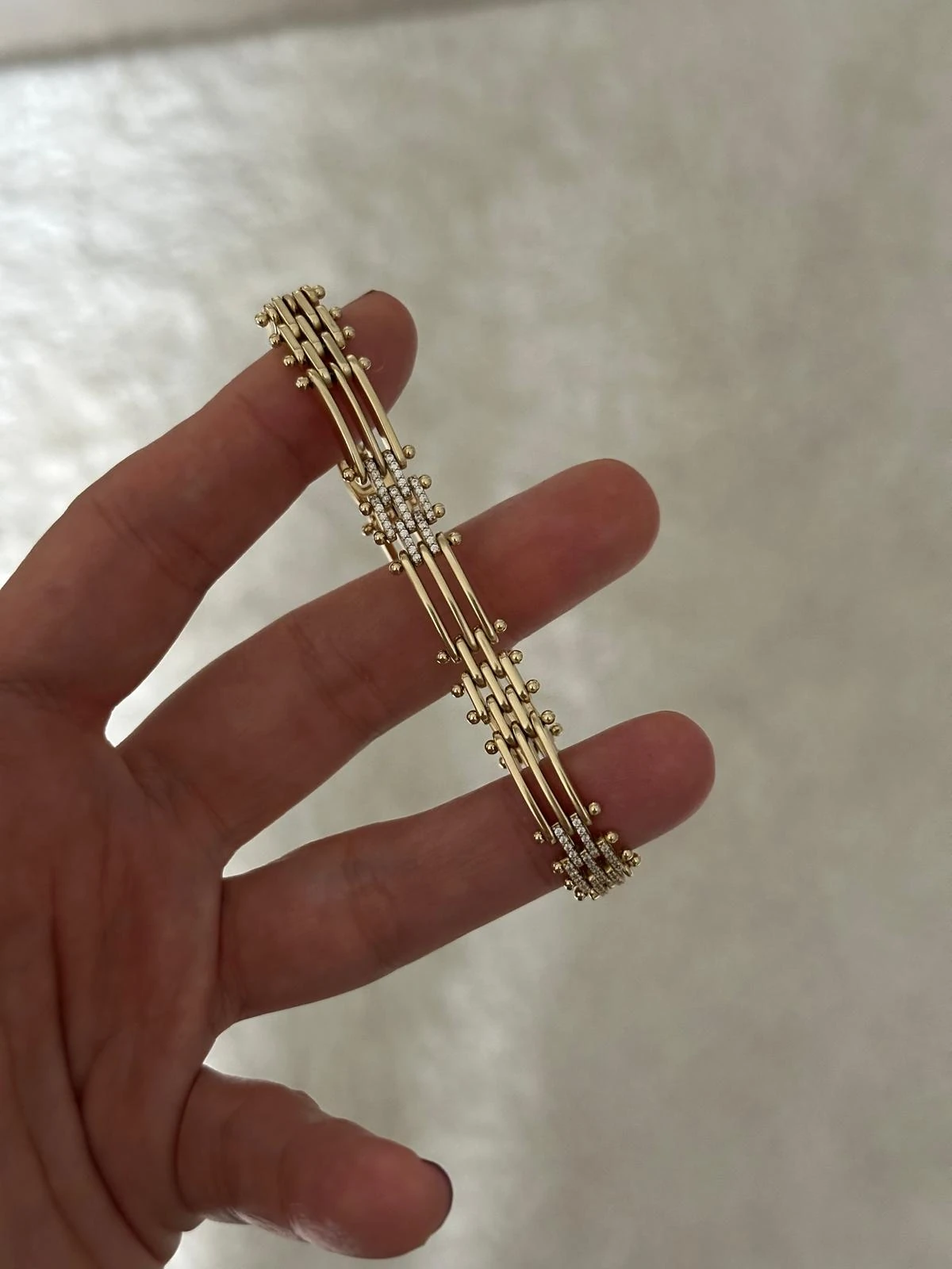 14K Gold Renkli Premium Seri Topçuklu Kordon Taşlı Bileklik